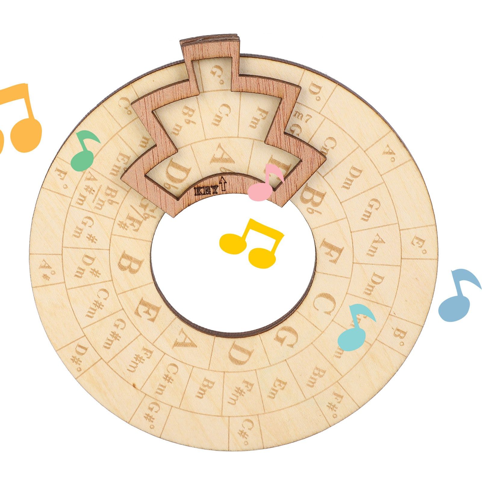 Wooden Music Circle Wheel Educational Rugged Adjustable Durable Circle of view 12