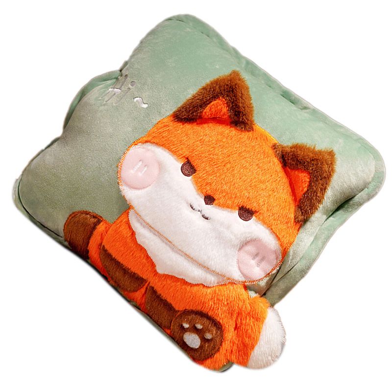 Travel Blanket and Pillow Set Multifunctional Plush Cute Animal Hand Warmer view 3