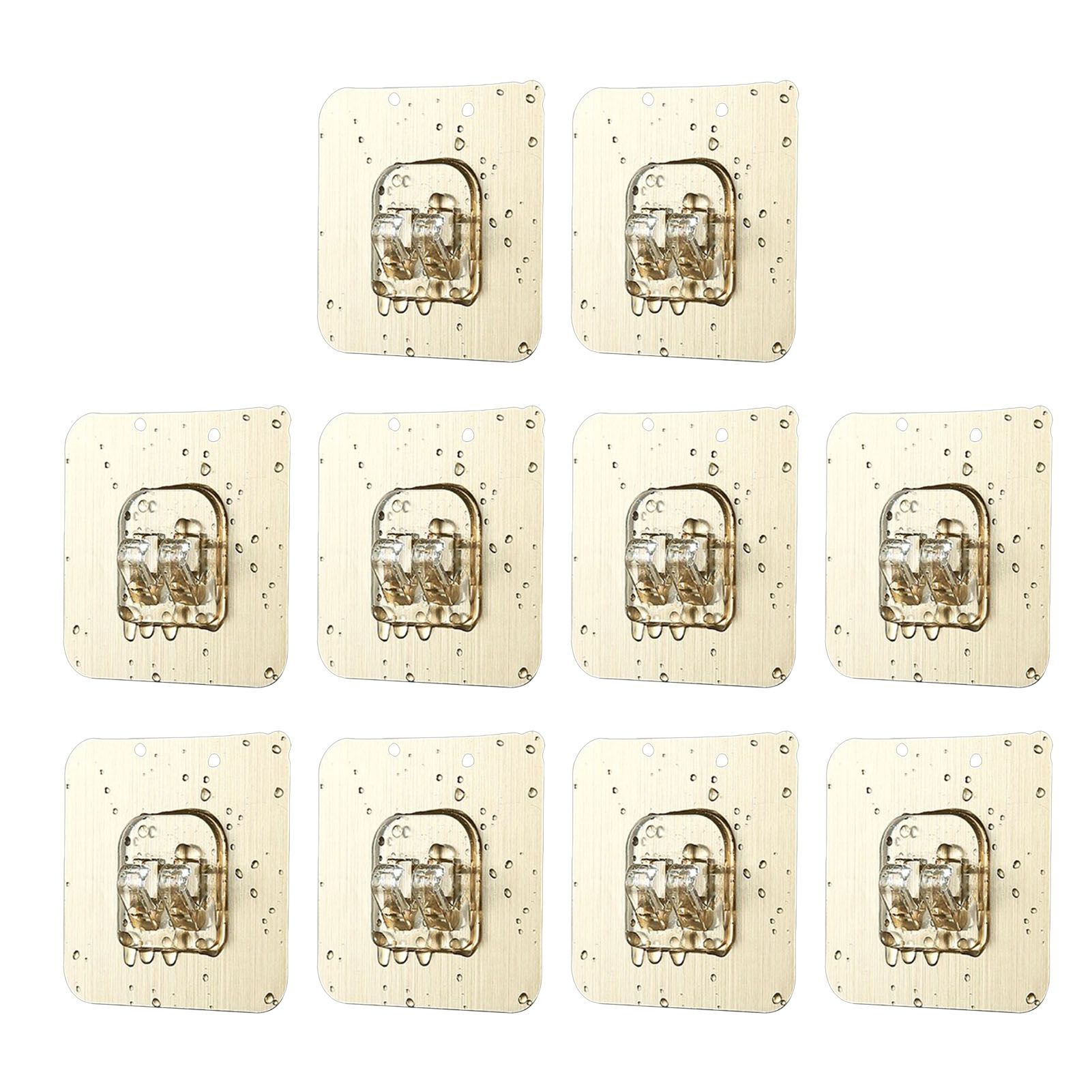 10Pcs Adhesive Hooks Kitchen Wall Hooks Reusable Seamless Hooks for Bathroom view 2