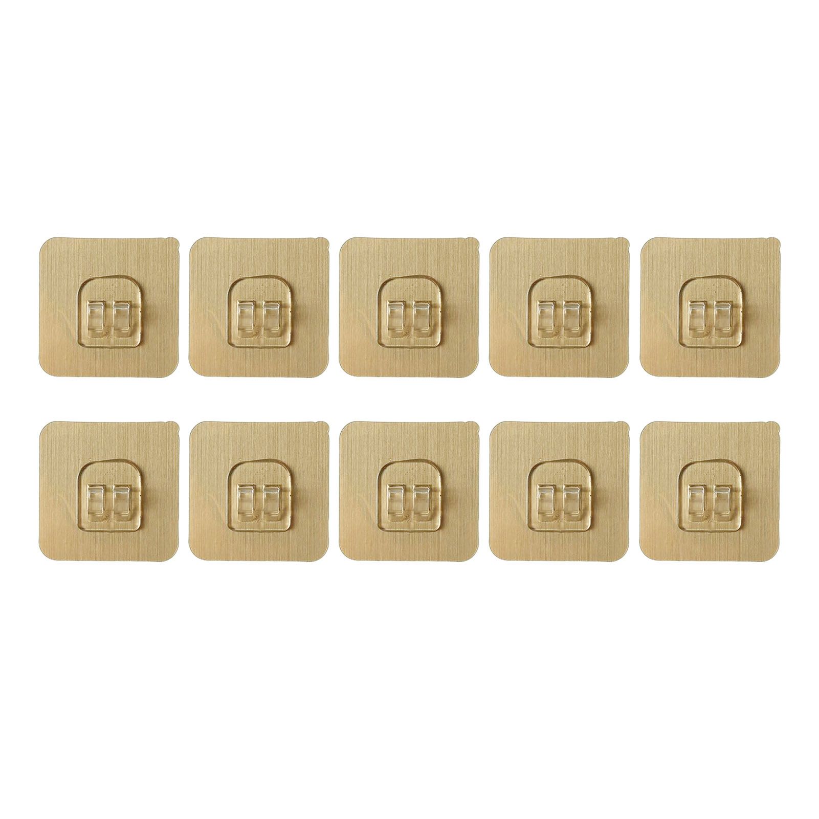 10Pcs Adhesive Hooks Kitchen Wall Hooks Reusable Seamless Hooks for Bathroom view 3