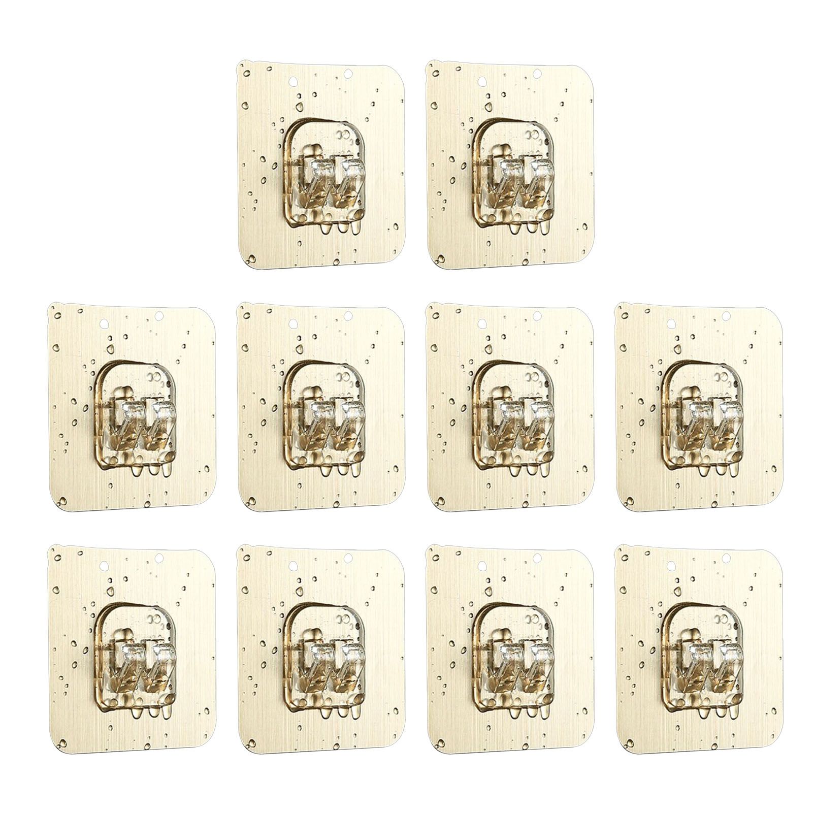 10Pcs Adhesive Hooks Kitchen Wall Hooks Reusable Seamless Hooks for Bathroom view 4