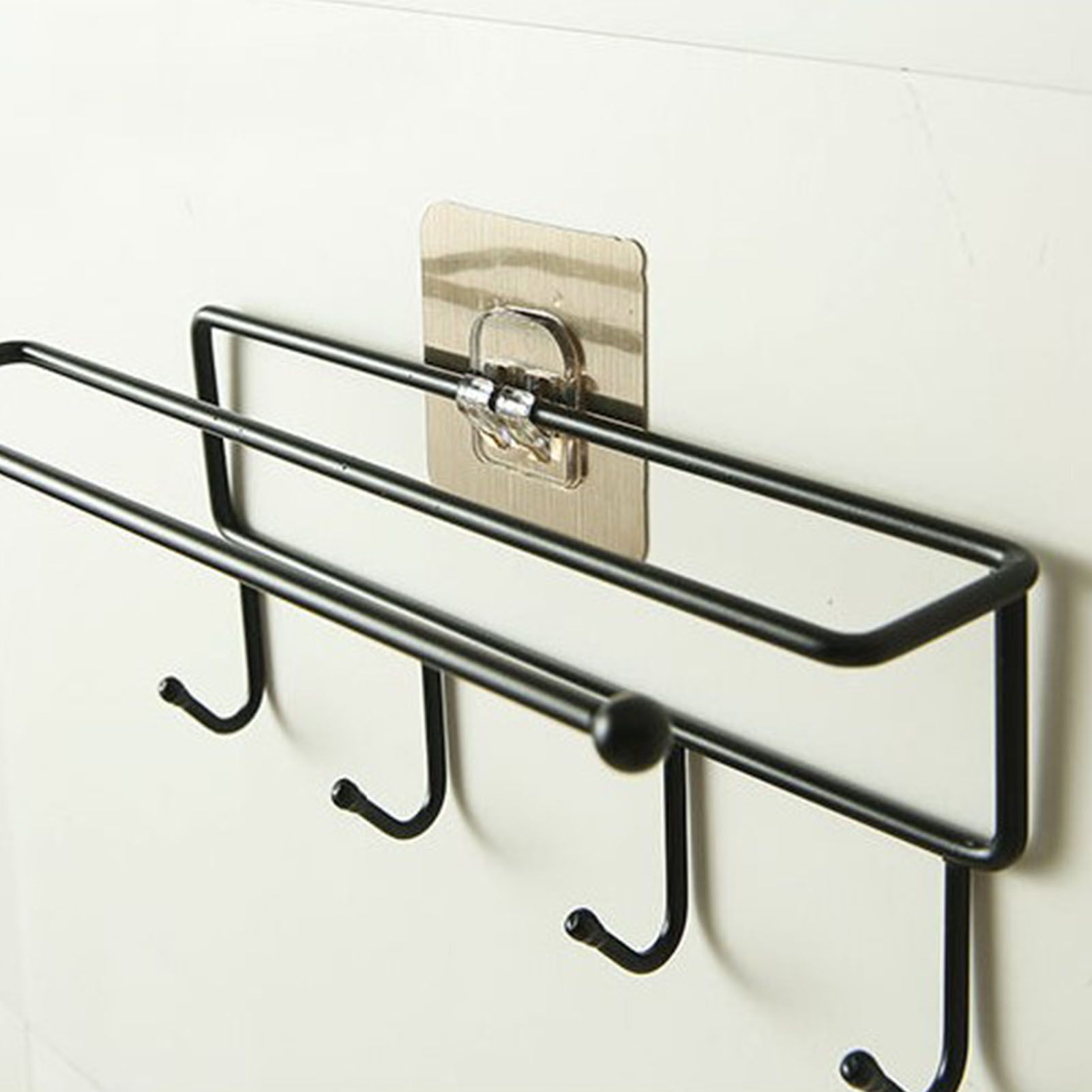 10Pcs Adhesive Hooks Kitchen Wall Hooks Reusable Seamless Hooks for Bathroom view 6