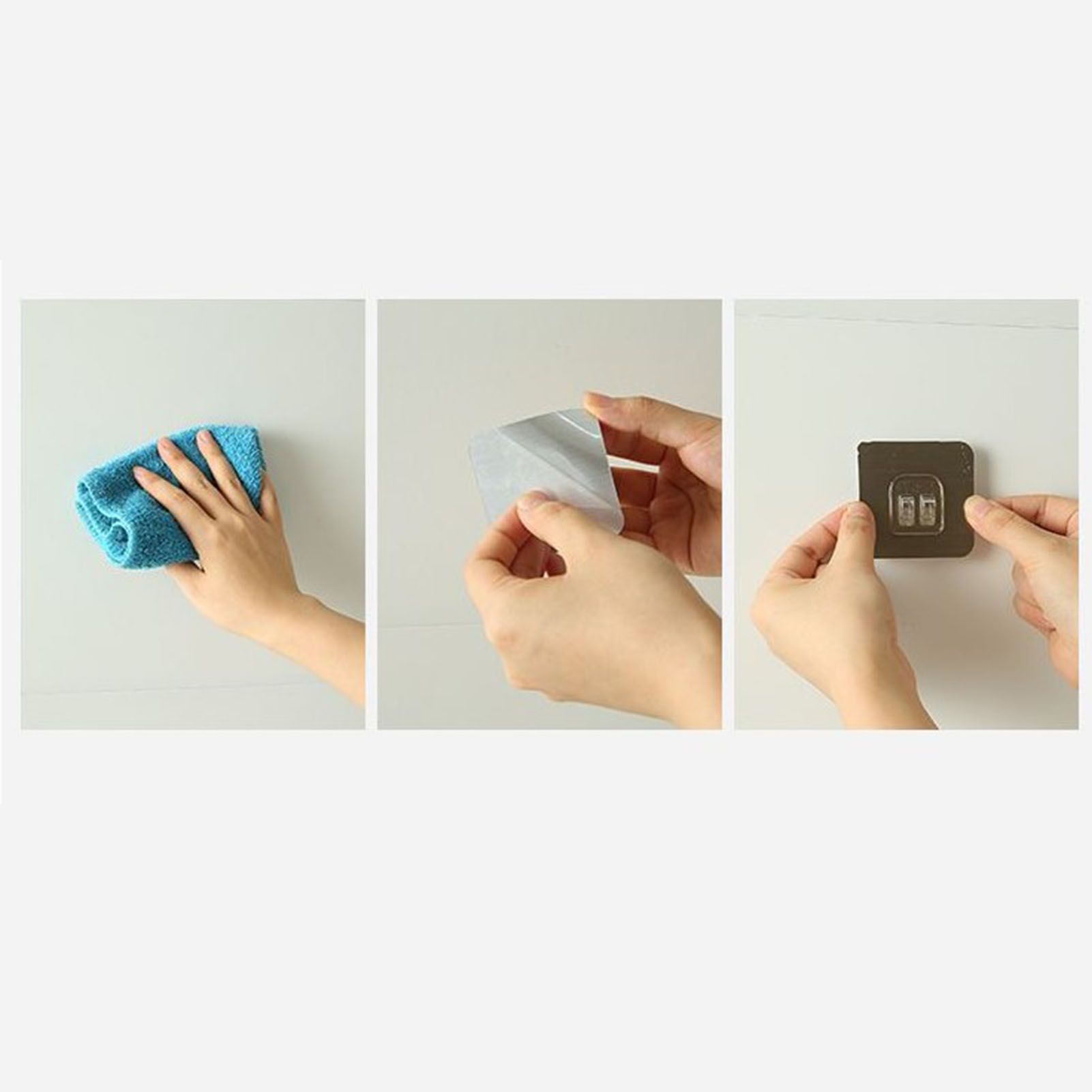 10Pcs Adhesive Hooks Kitchen Wall Hooks Reusable Seamless Hooks for Bathroom view 14