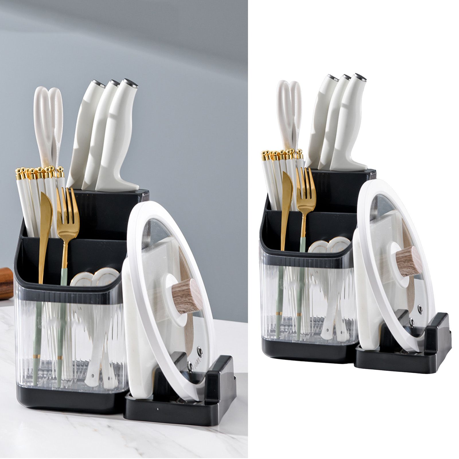 Multifunctional Kitchen Storage Rack Kitchen Countertop Cutting Board Pot view 7