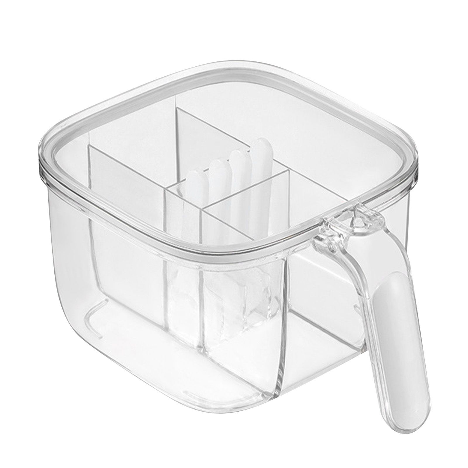 Seasoning Box 4 Compartments Transparent Window Strong PET Seasoning Jar with view 2