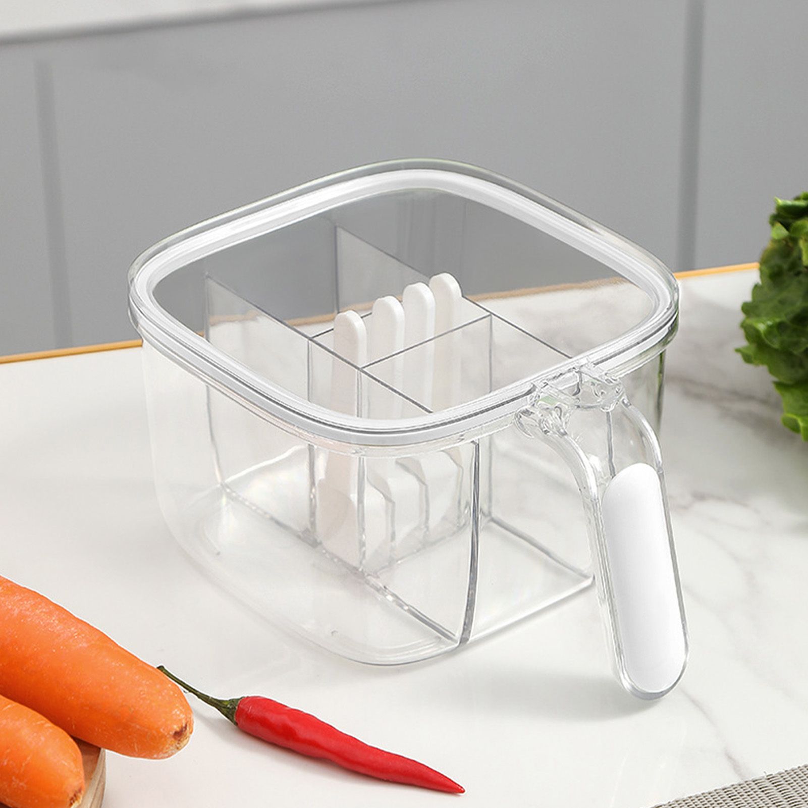 Seasoning Box 4 Compartments Transparent Window Strong PET Seasoning Jar with view 10