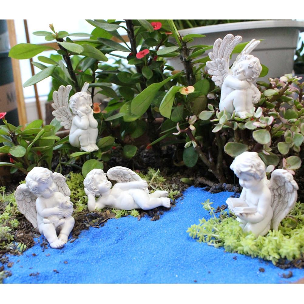 Angel Stakes Figurine Miniature Resin Sculpture Garden Statue for Potted view 4