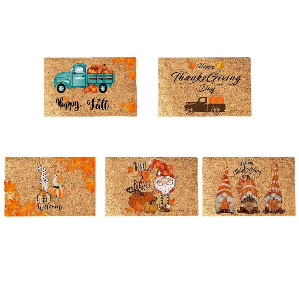 Funny Thanksgiving Doormat Anti Slip Door Mat Autumn Entryway Rug for Front view 4