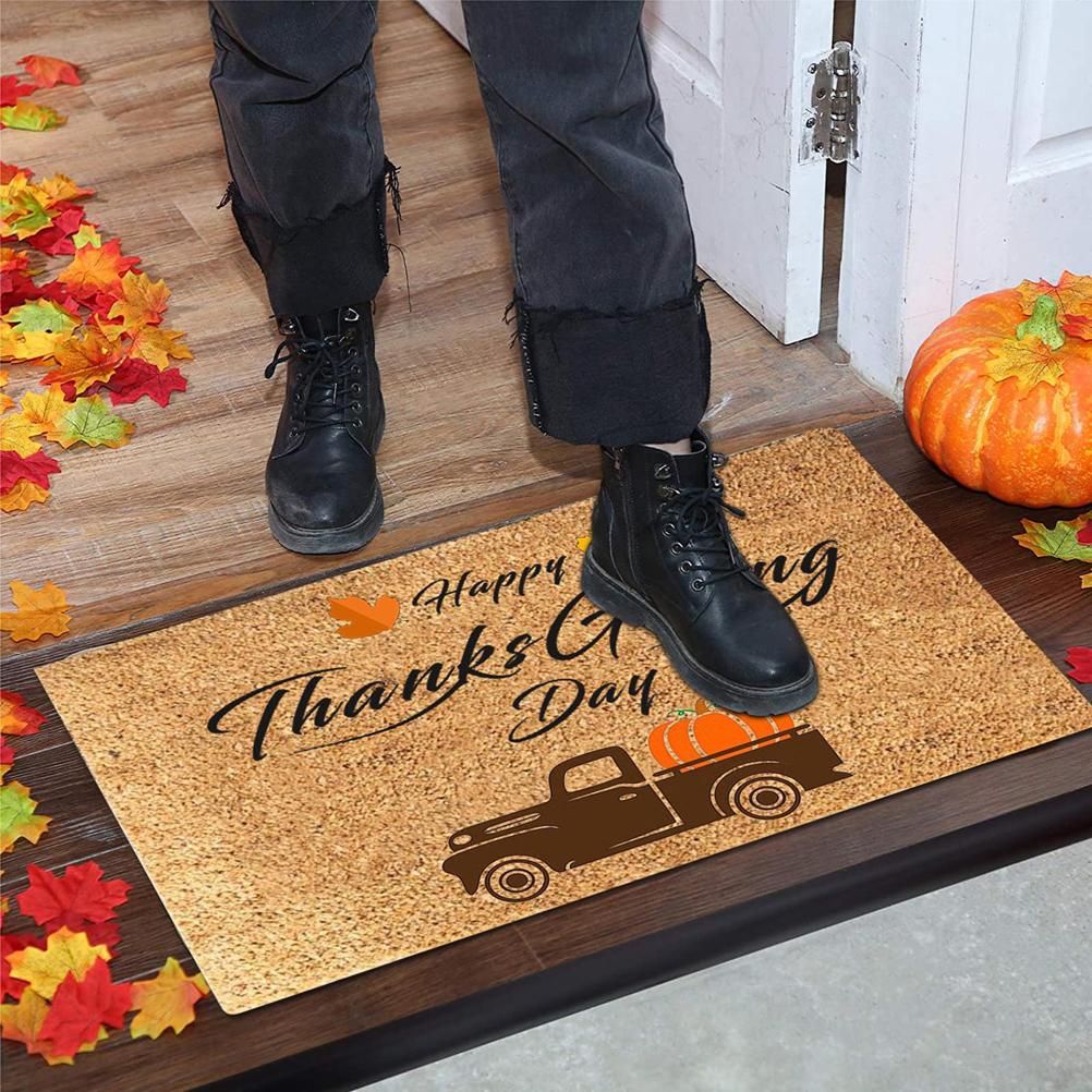 Funny Thanksgiving Doormat Anti Slip Door Mat Autumn Entryway Rug for Front view 13