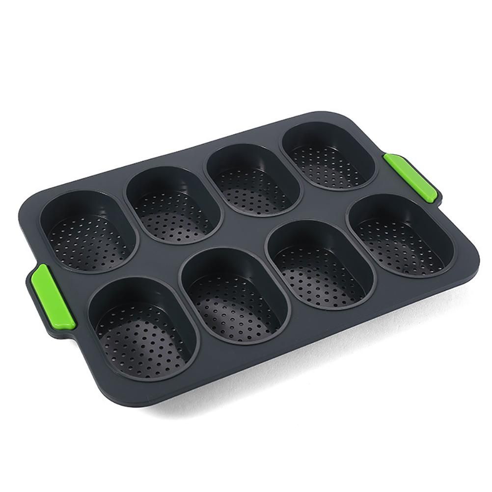 8 Grids Silicone Mold Oval Shape DIY Perforated Cake Baking Mould Kitchen — image 1