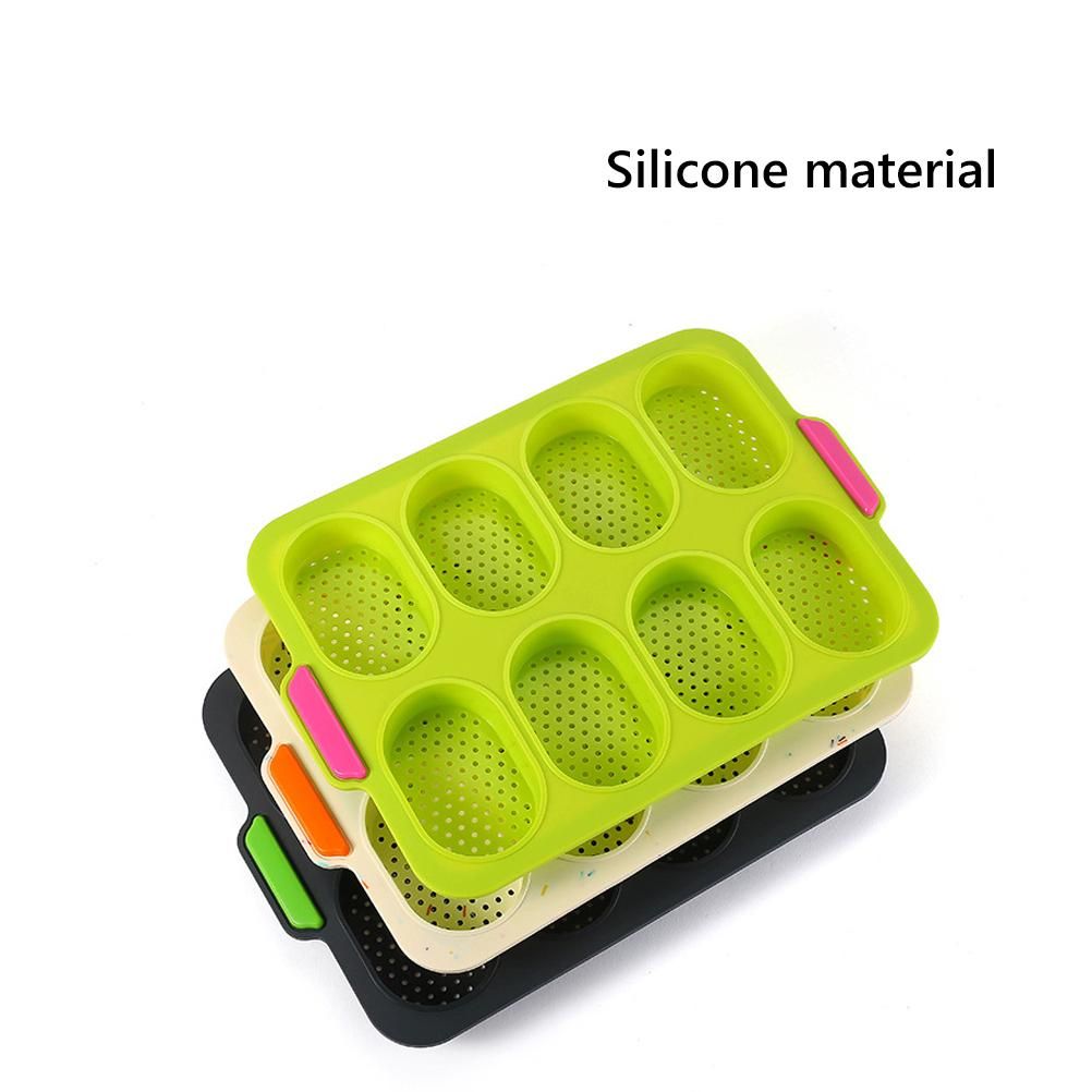 8 Grids Silicone Mold Oval Shape DIY Perforated Cake Baking Mould Kitchen view 3