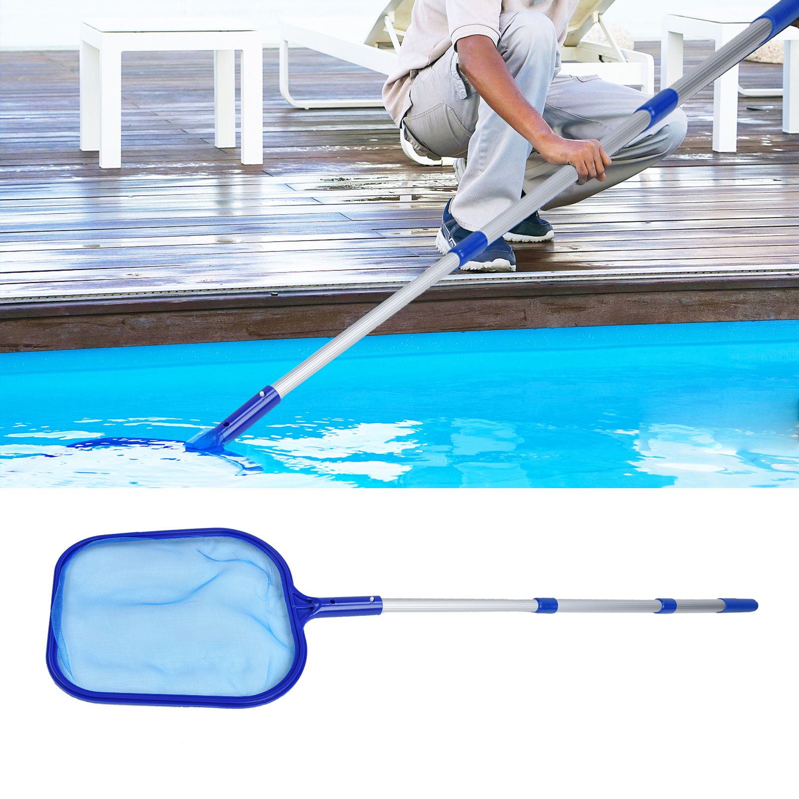 Pool Skimmer Net Quick Effective Removal Safe Easily Use Complete Tools Deep view 12