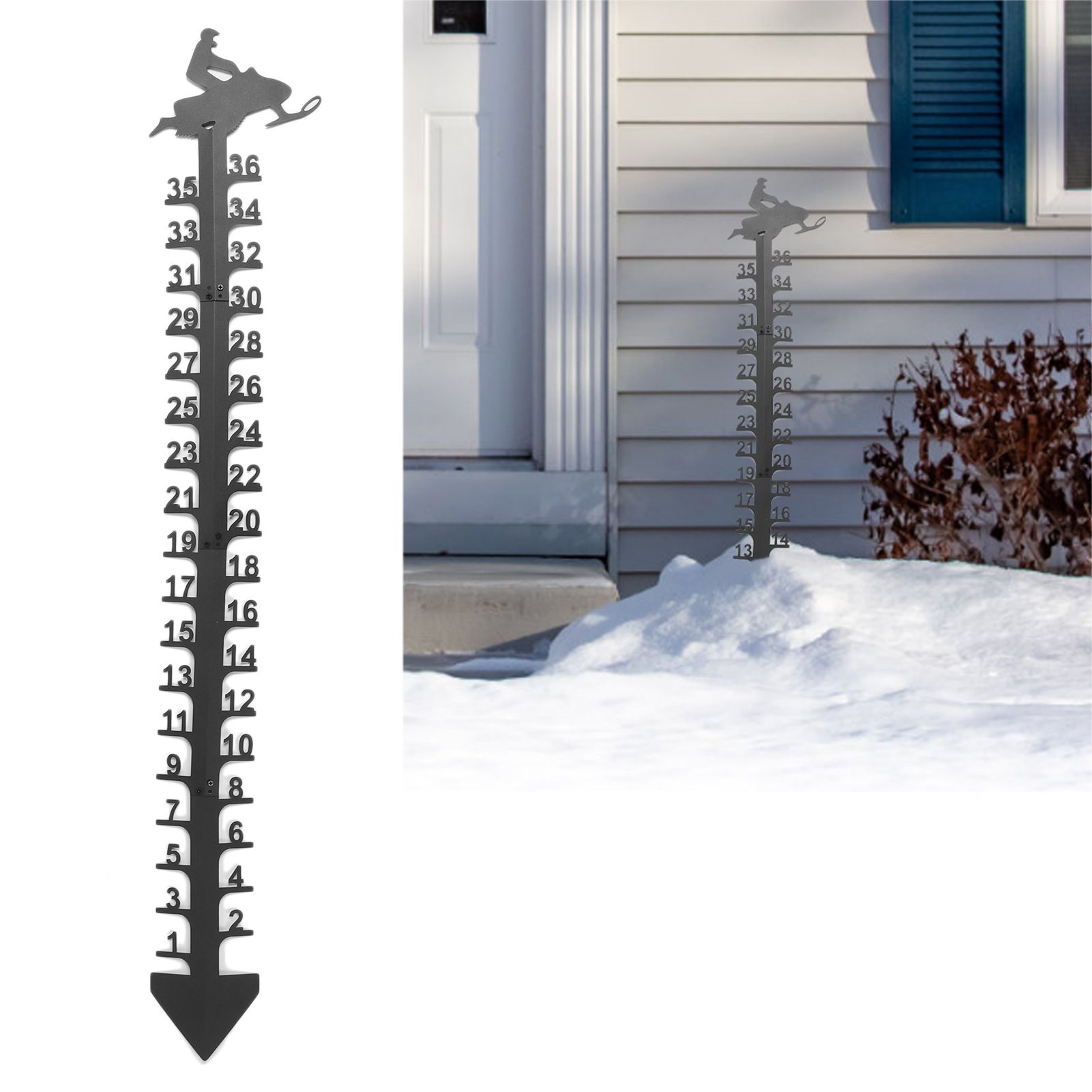 36 Inch Snow Gauge Outdoor Large Iron Snowfall Measuring Gauge Stick Outdoor view 11