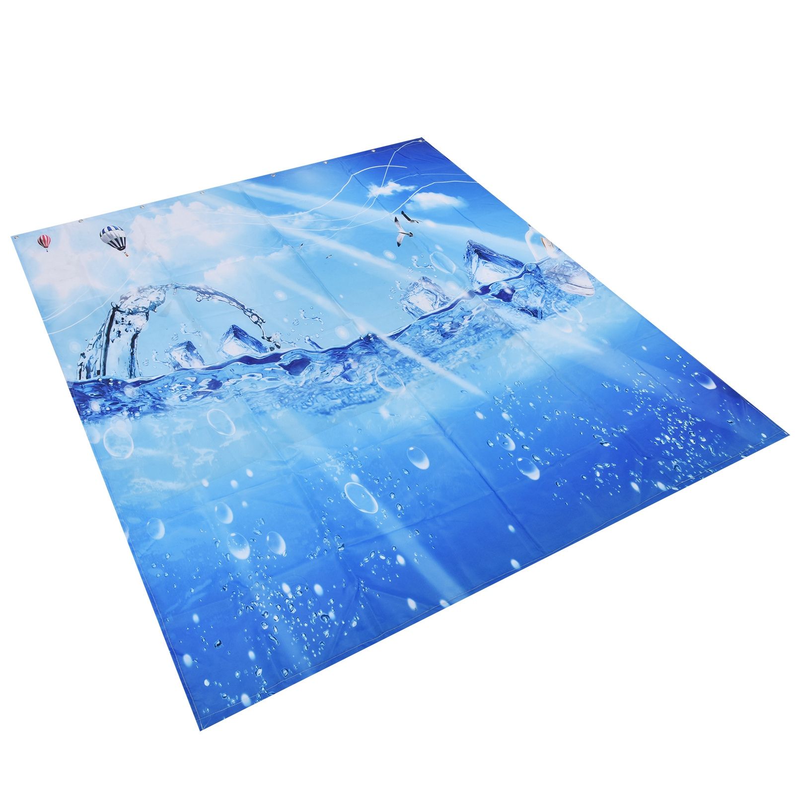 Shower Curtain Polyester Fiber Waterproof Colorful Printing with 12pcs Hook view 5
