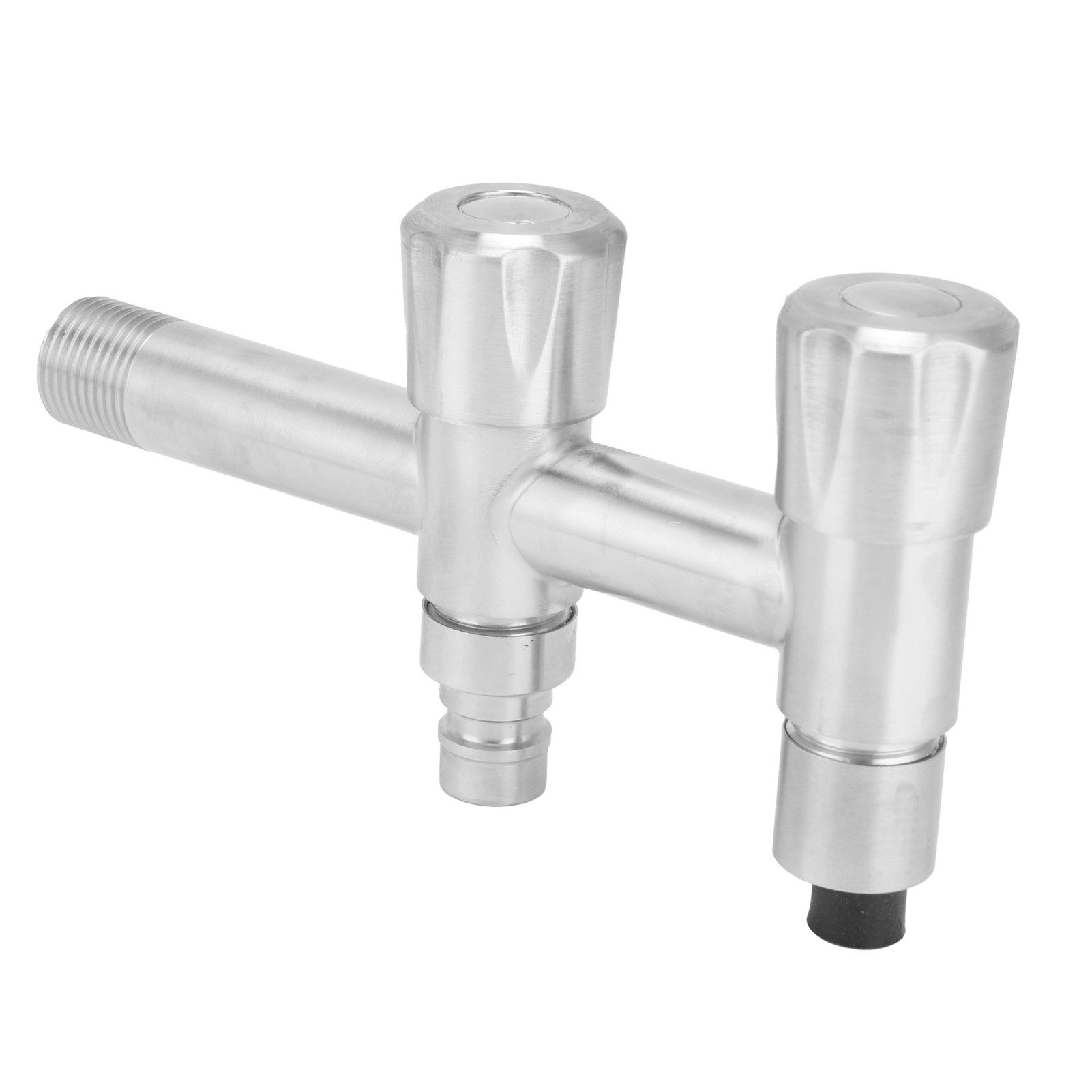 G1/2 Stainless Steel Faucet 1 Inlet 2 Outlet Washing Machine Water Tap for view 3