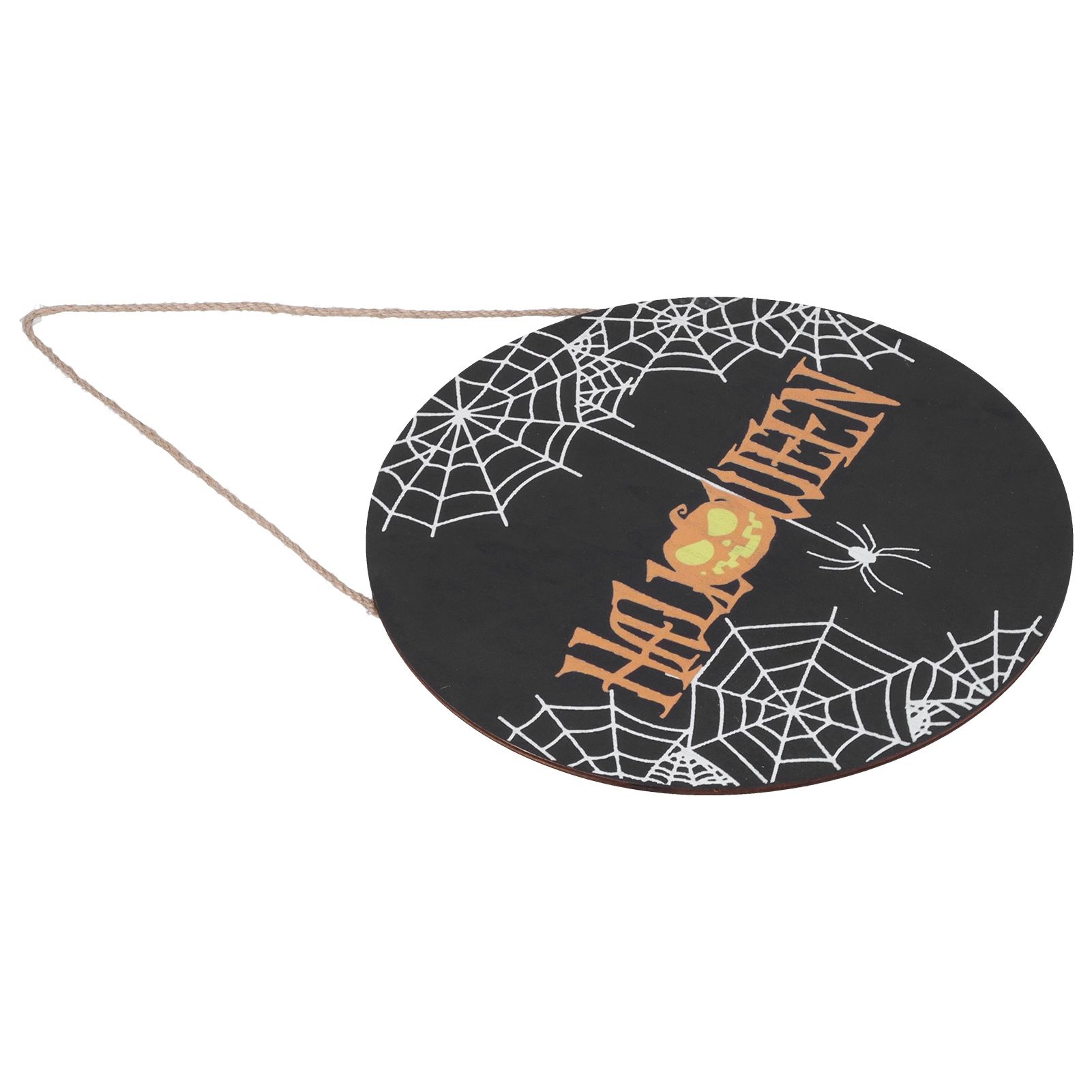 Halloween Spider Web Pattern Wooden Welcome Sign Decorative Hanging Board for view 2