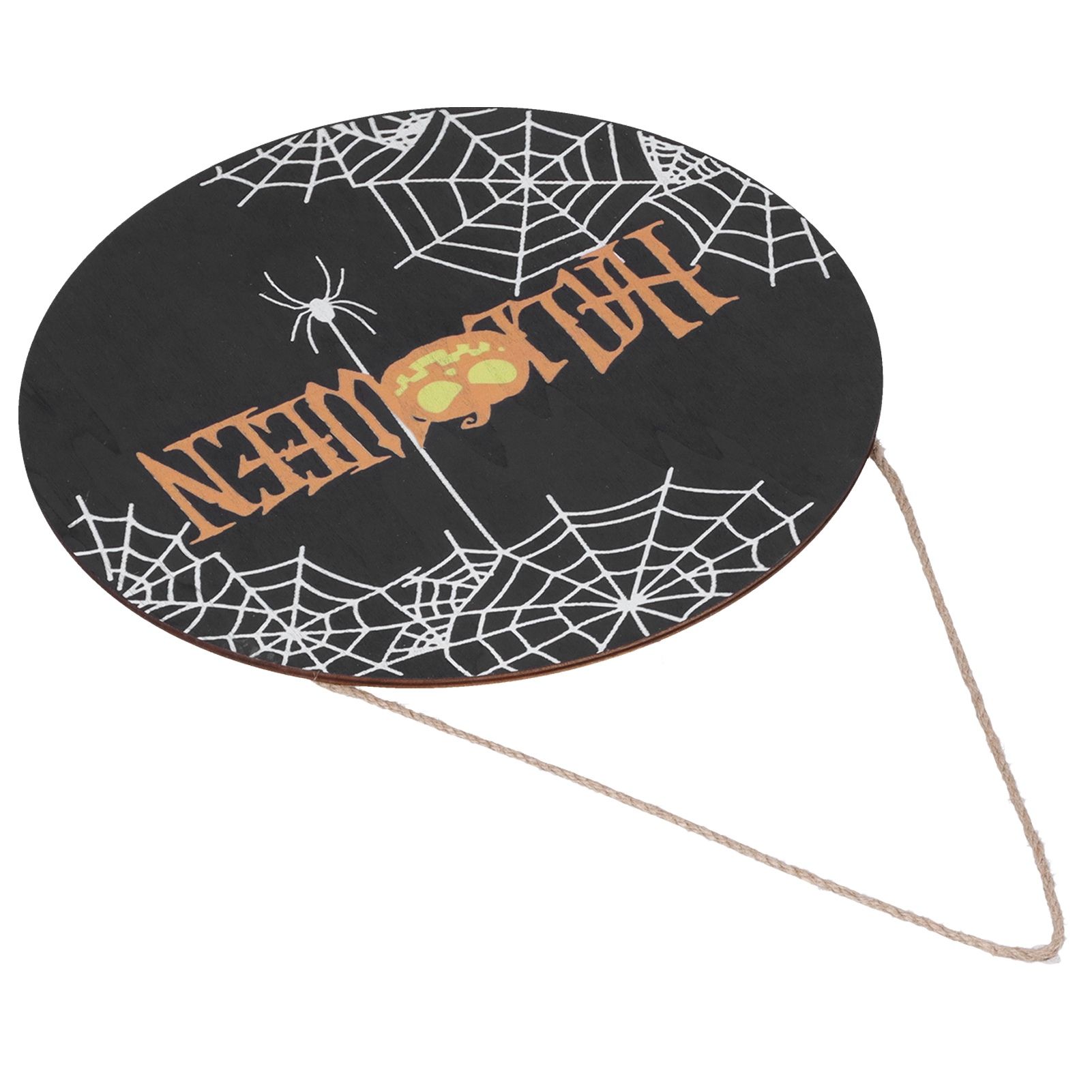 Halloween Spider Web Pattern Wooden Welcome Sign Decorative Hanging Board for view 7