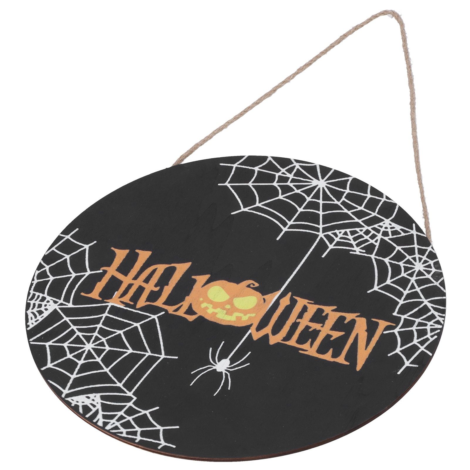 Halloween Spider Web Pattern Wooden Welcome Sign Decorative Hanging Board for view 9