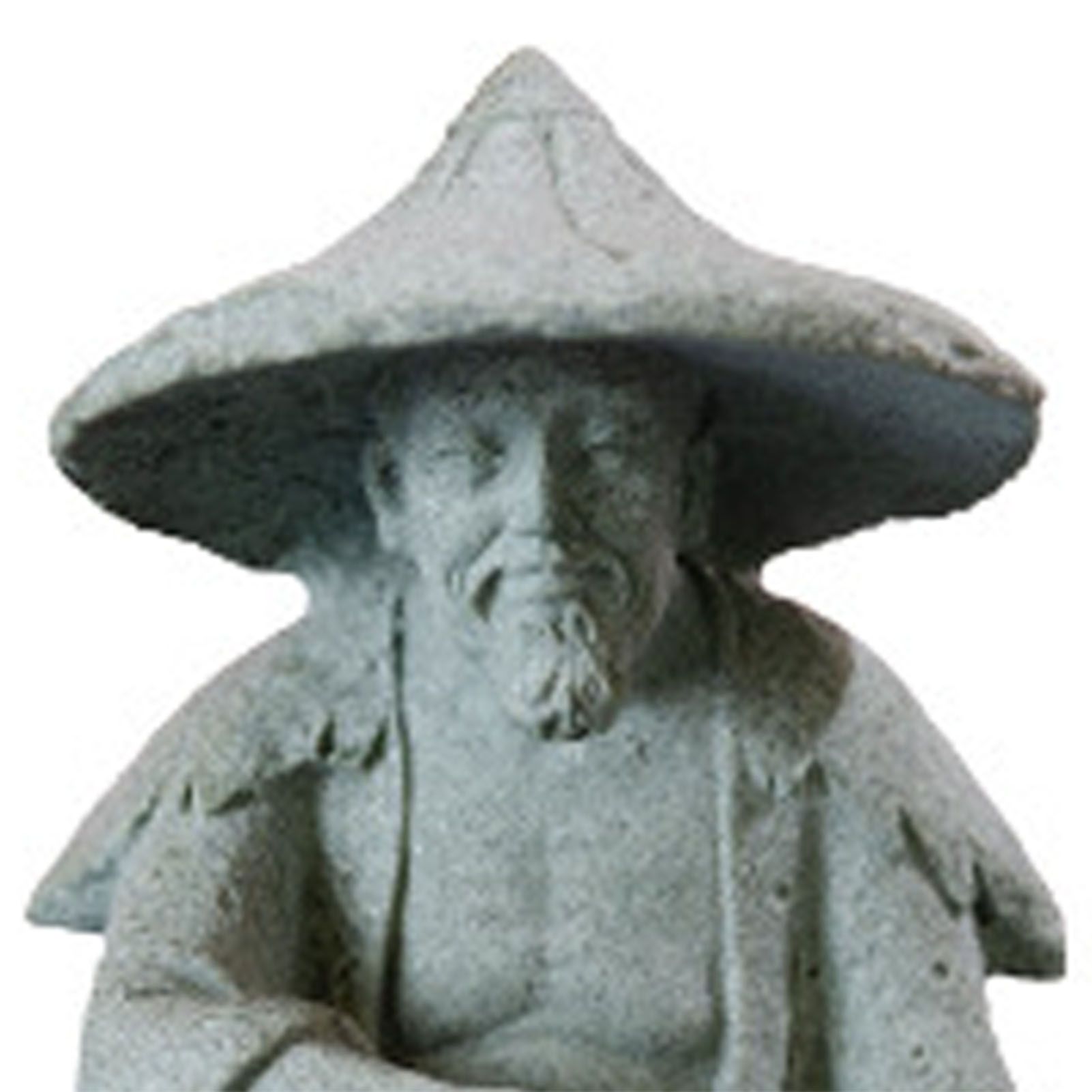 Fisherman Ornament Resin Unique Light Gray Old Man Fishing Statues for Rock view 8