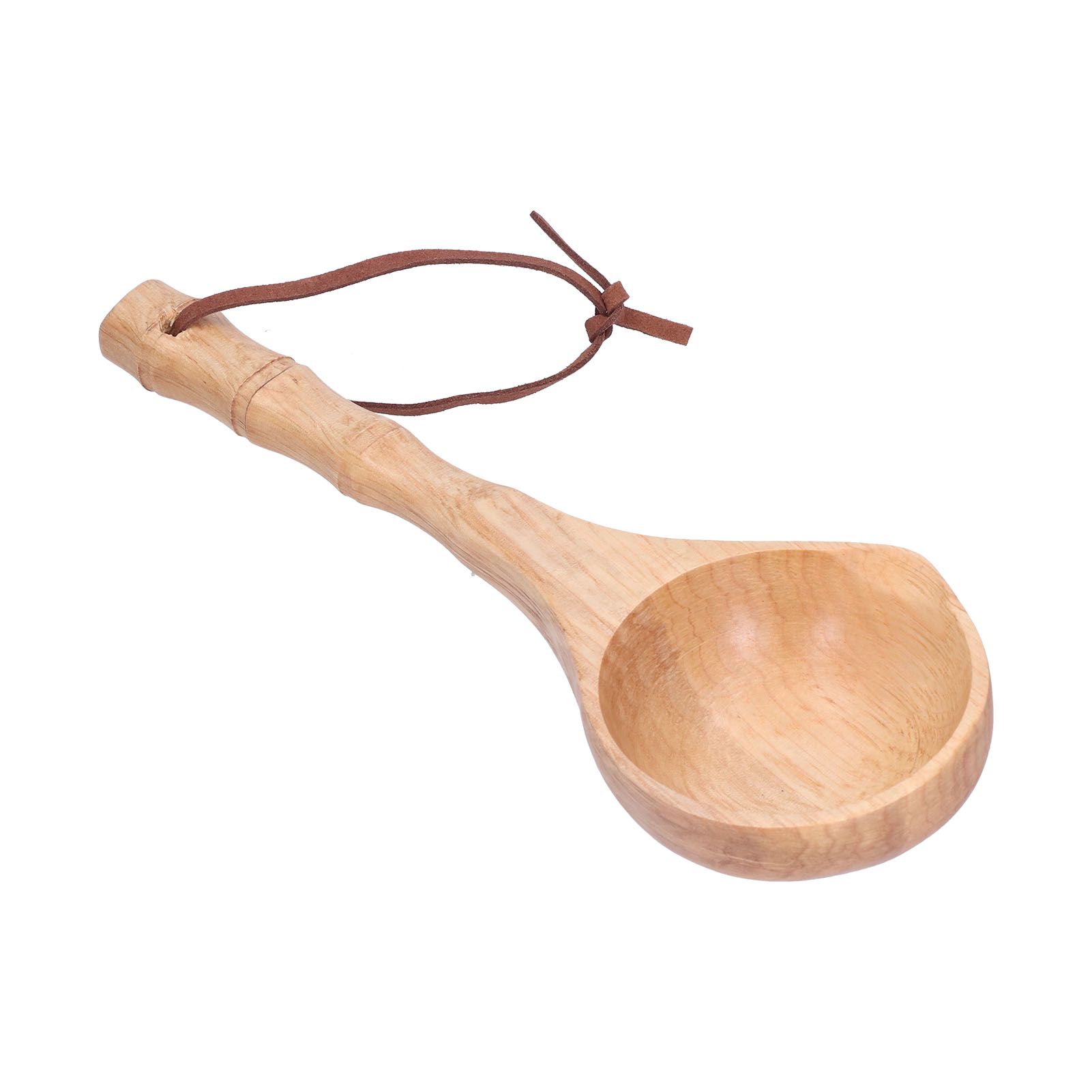 Wooden Spoon Long Handle Durable Soup Porridge Scoop Tableware Kitchen Cooking view 8