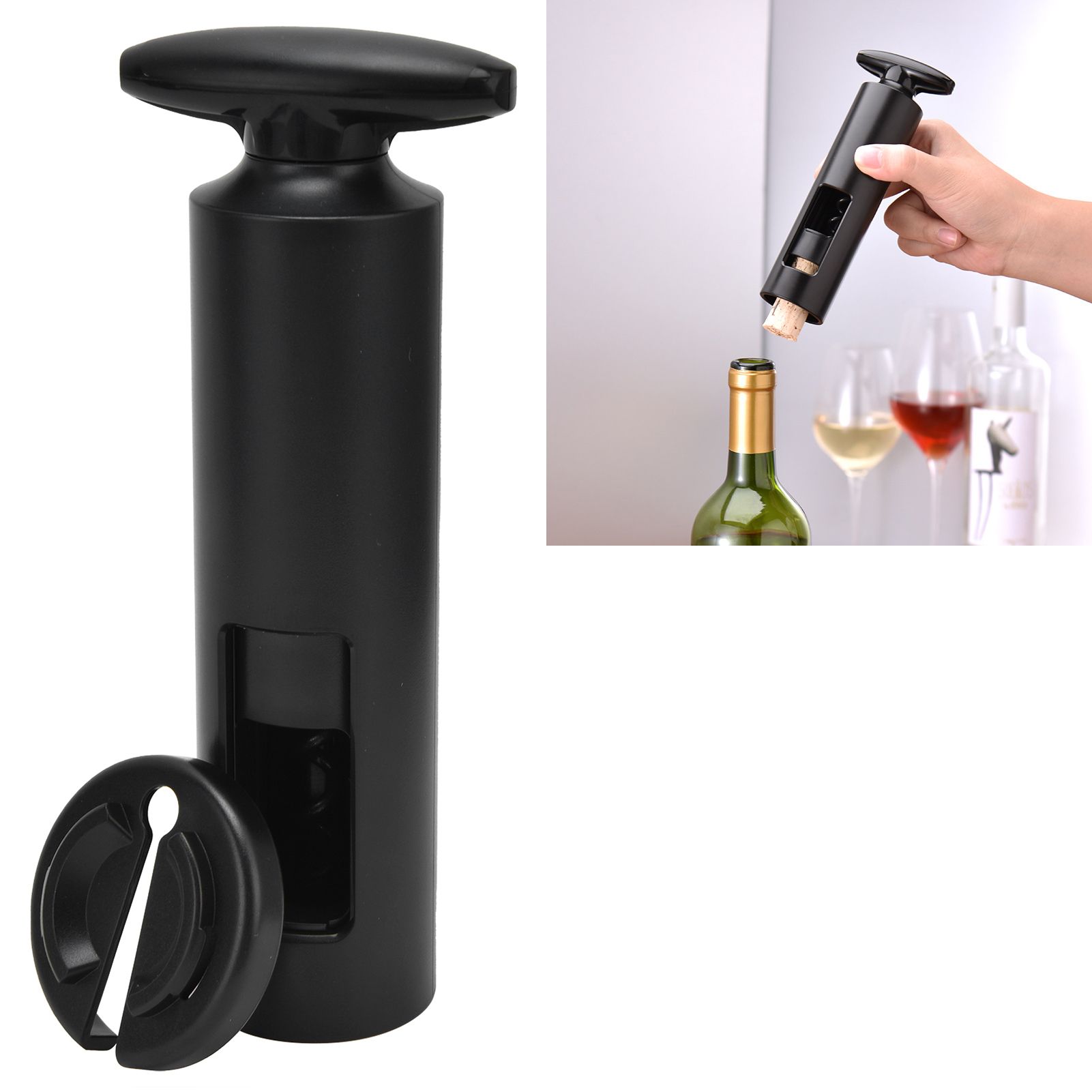 Manual Wine Bottle Opener Set T Type ABS Aluminum Foil Handheld Corkscrew for view 11