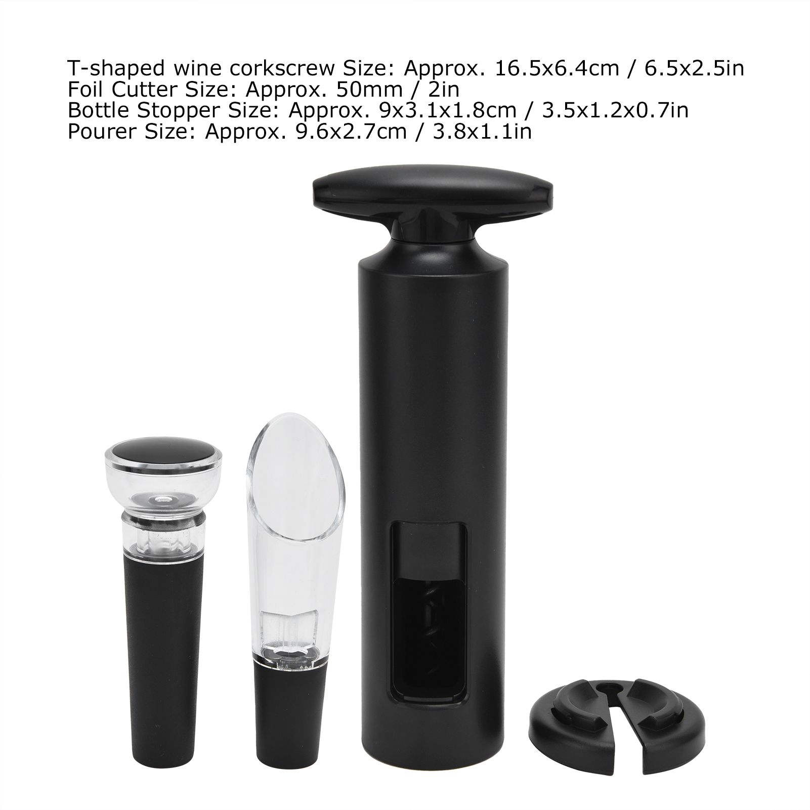 Manual Wine Bottle Opener Set T Type ABS Aluminum Foil Handheld Corkscrew for view 13
