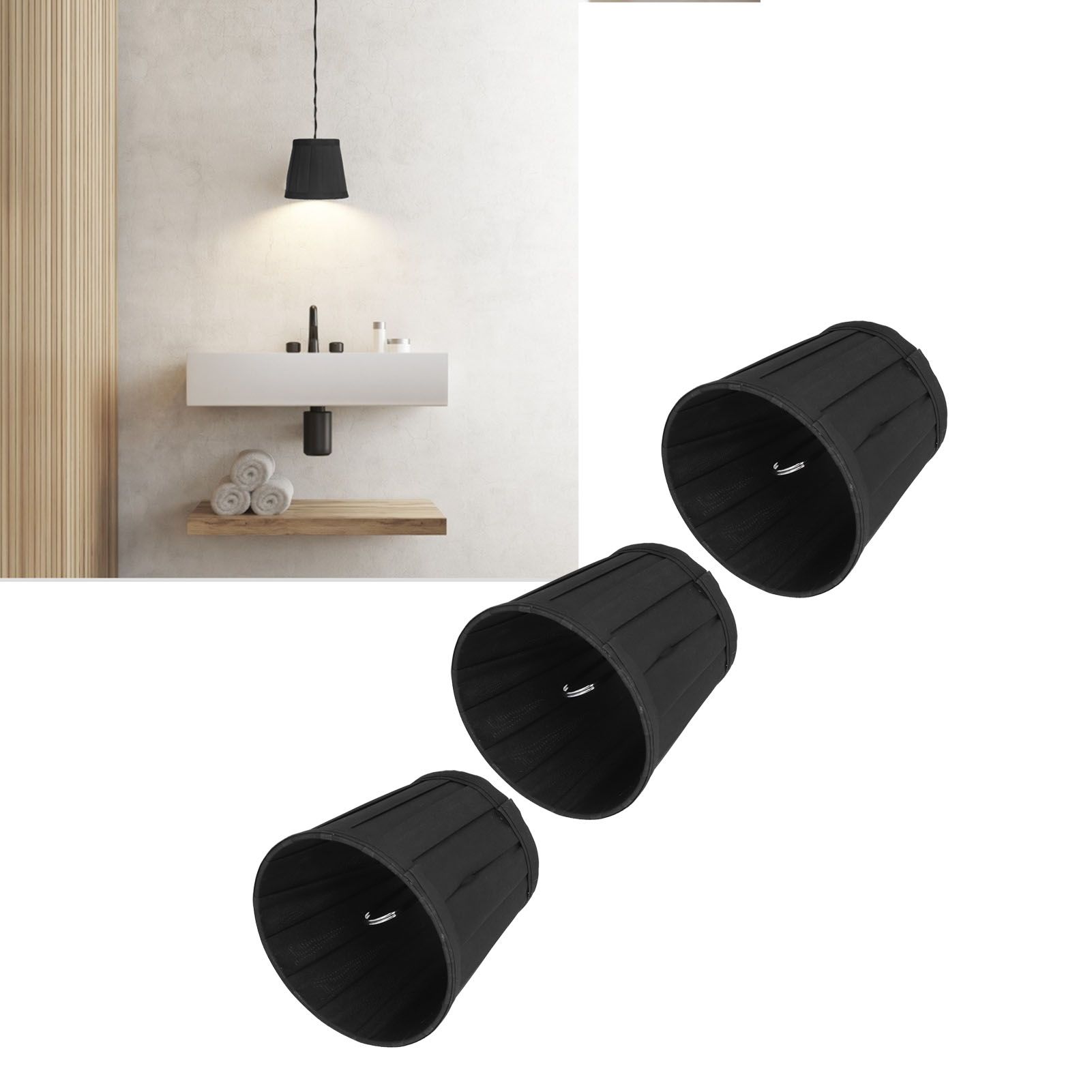 3PCS Cloth Lampshade E14 Clip On Fabric Lamp Cover for Chandelier Wall Lamp view 11