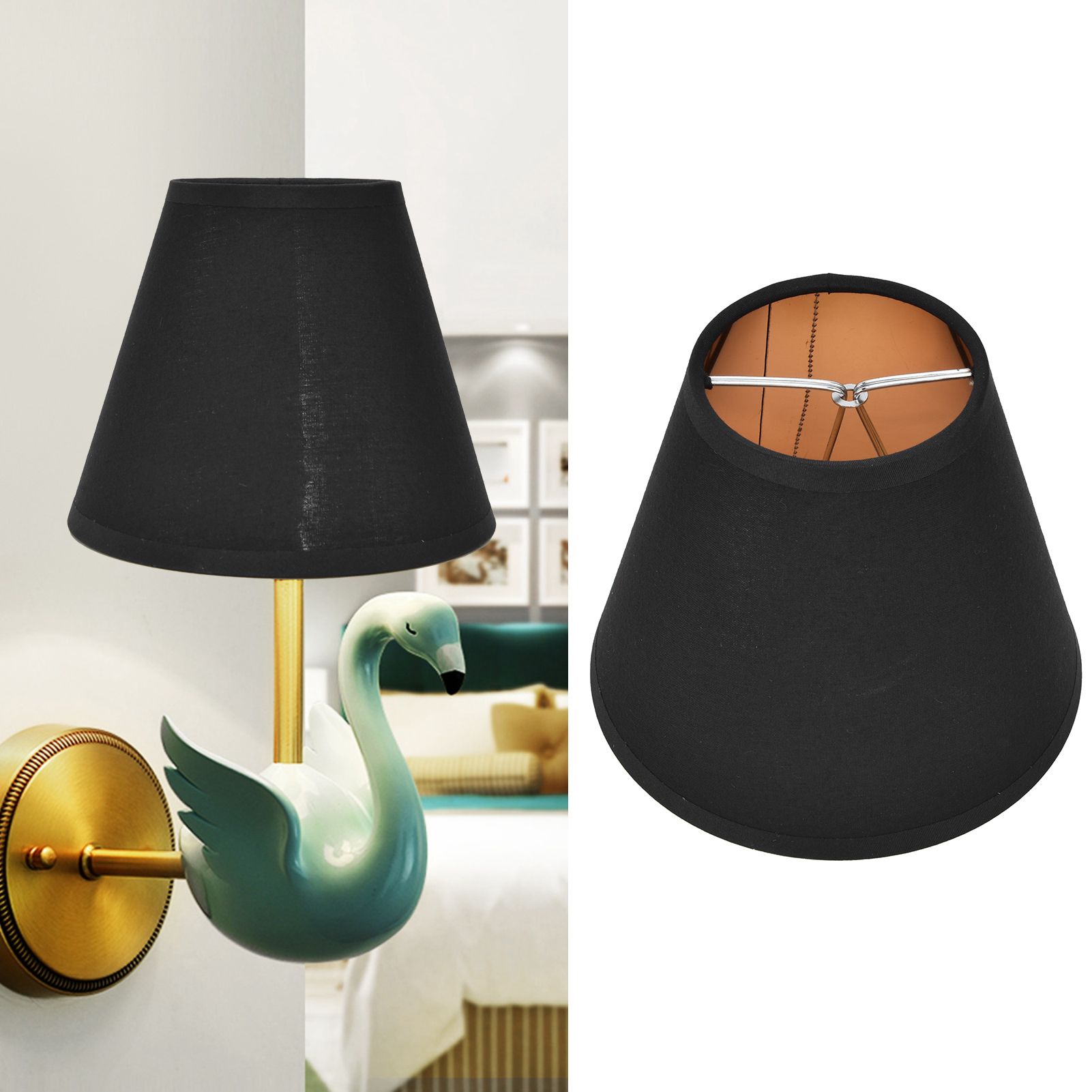 6PCS Fabric Lamp Shade Cloth Clip On Lampshade for E14 Table Chandelier Floor view 11