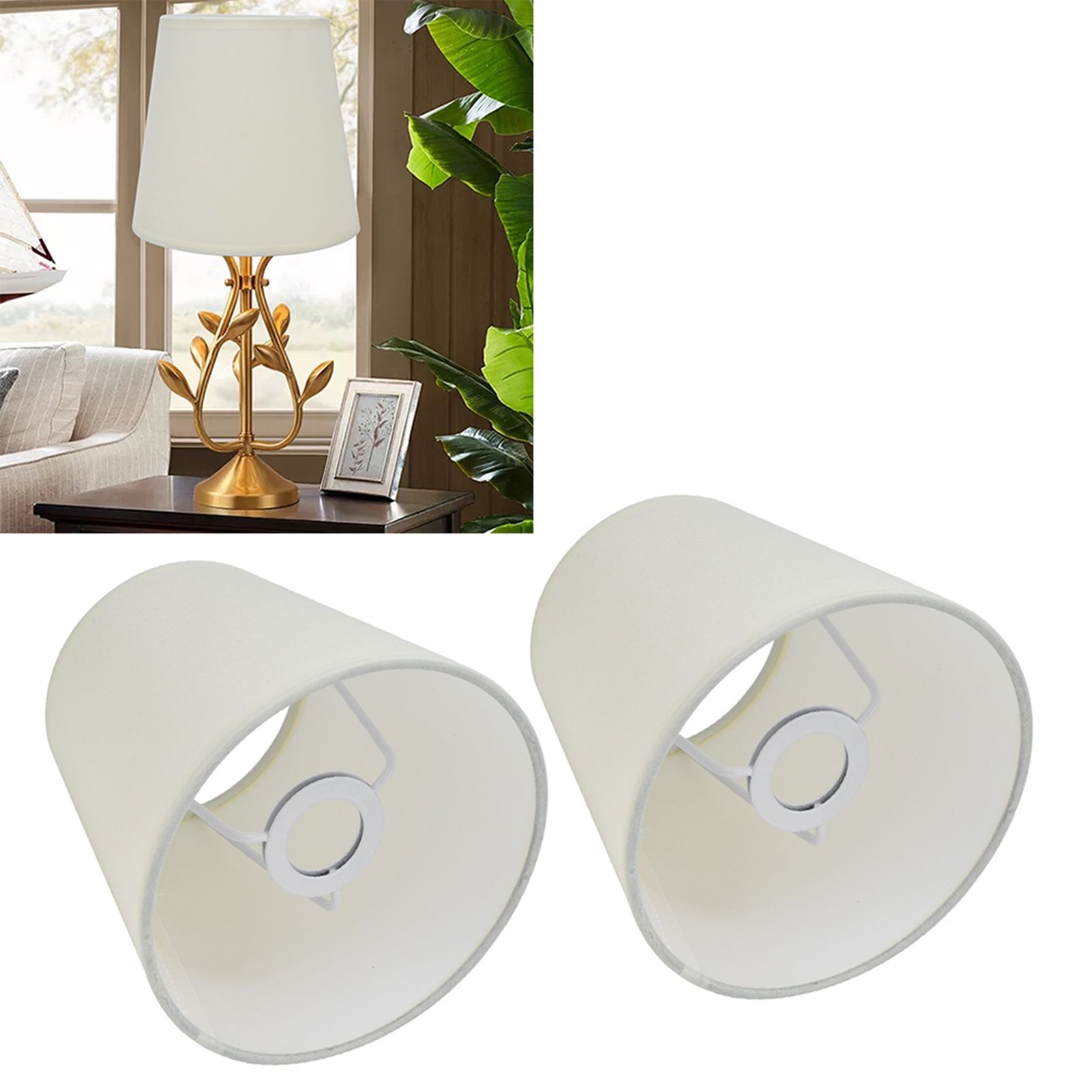 2Pcs Indoor Lamp Shade European Style Fabric Lampshade for E14 Chandelier view 12
