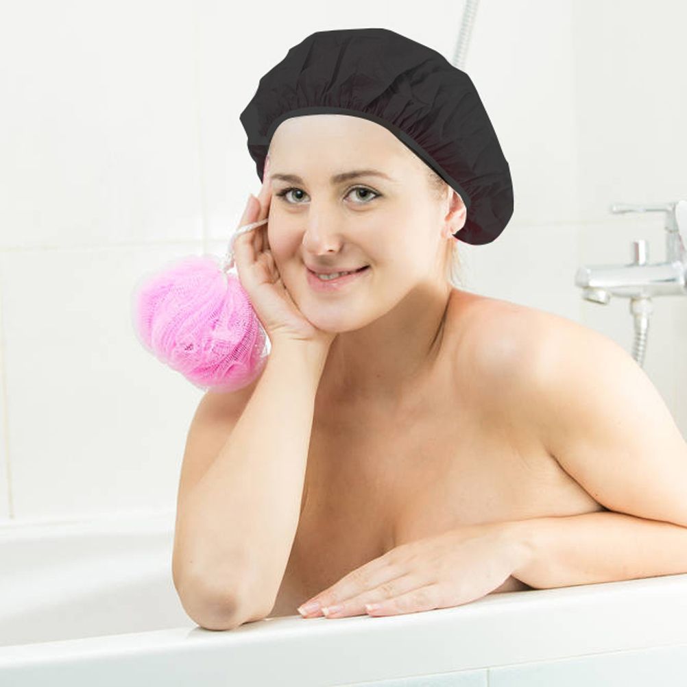 Waterproof Shower Hat Double Layer Shower Hair Cover Women Supplies for view 3