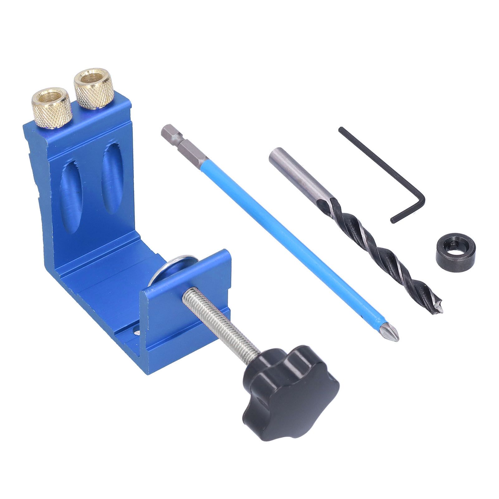 15° Oblique Hole Locator Positioner Woodworking Hole Jig Dowel Drill Kit view 2
