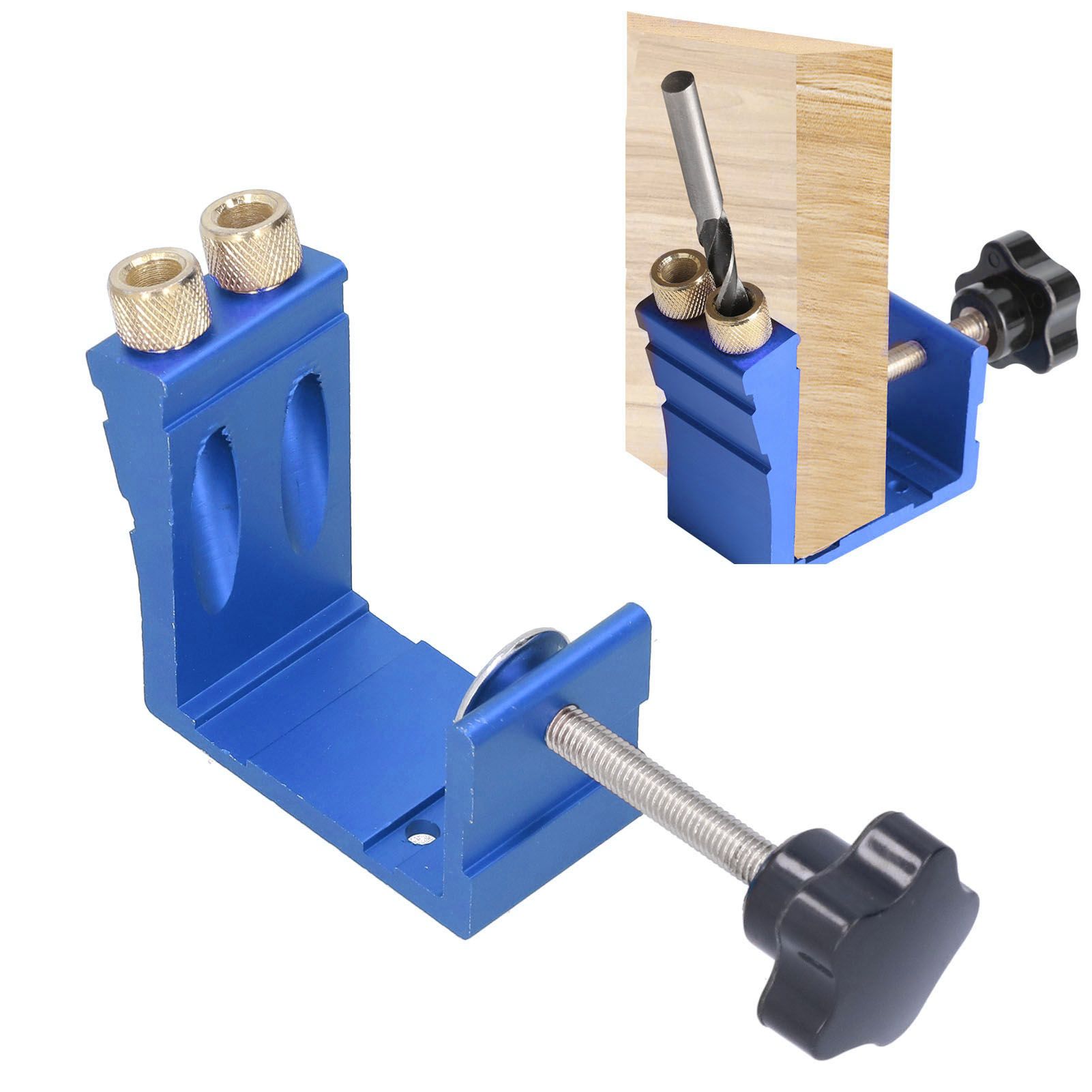 15° Oblique Hole Locator Positioner Woodworking Hole Jig Dowel Drill Kit view 11