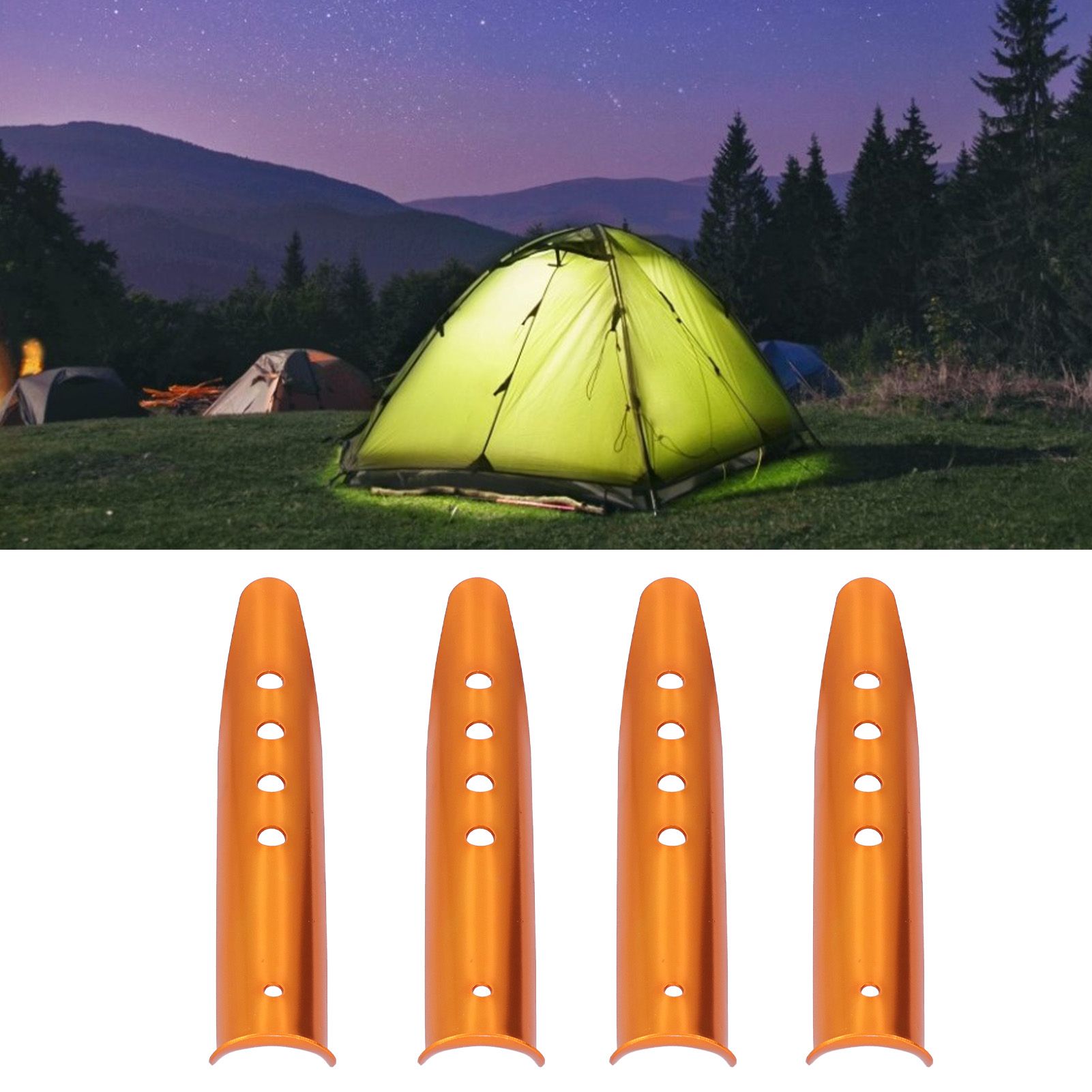 4PCS Tent Peg Stakes Portable Aluminium Alloy Canopy Nail for Outdoor view 11