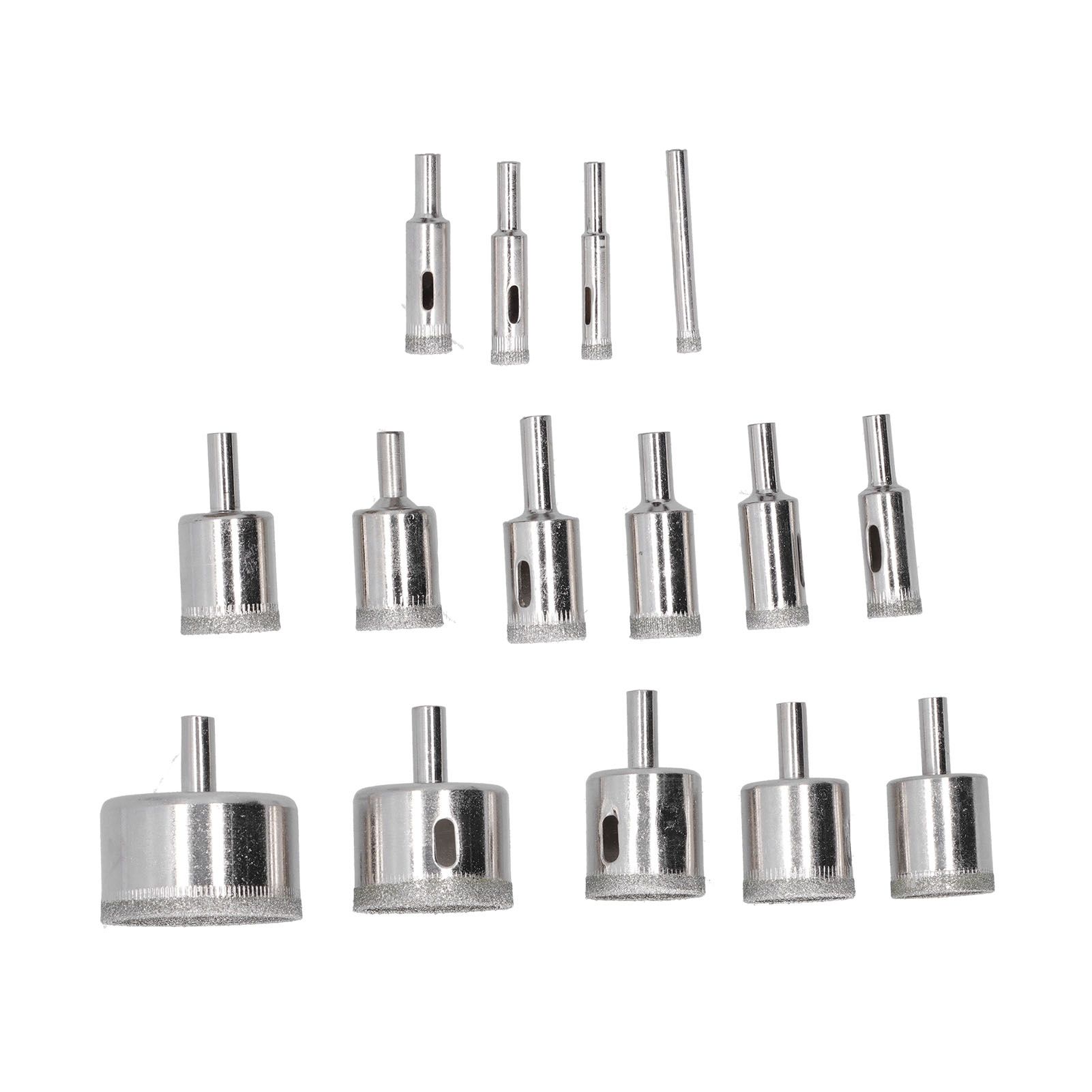15Pcs/Set 6‑50mm Diamond Drill Bit Kit Ceramic Marble Hole Opener for Glass view 9