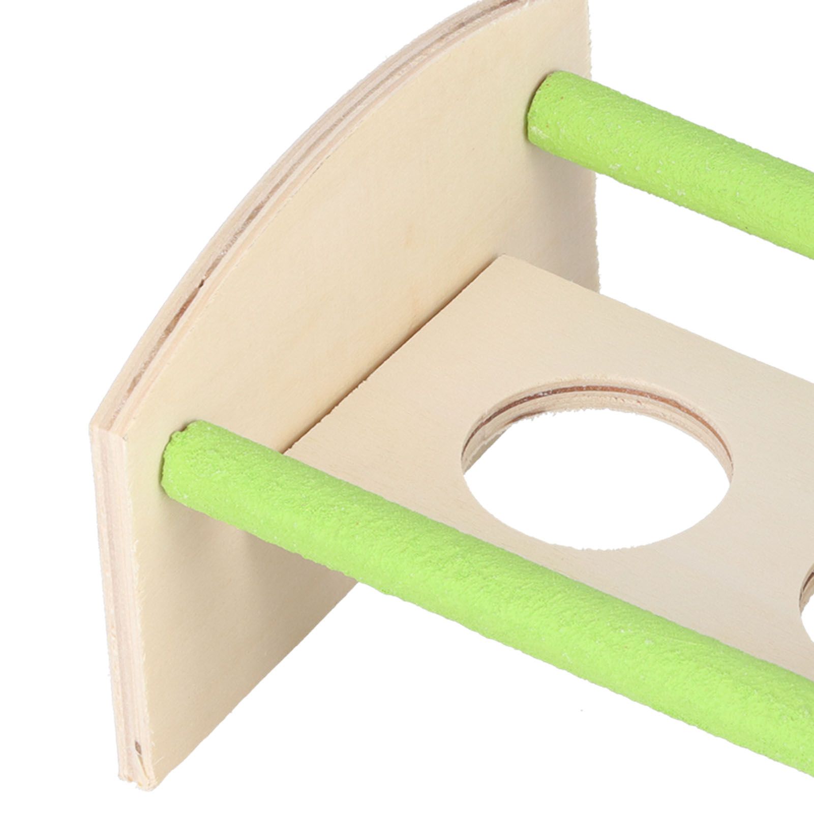 Parrot Wood Stand with 2 Stainless Steel Feeding Cup Playstand Training Toy view 13