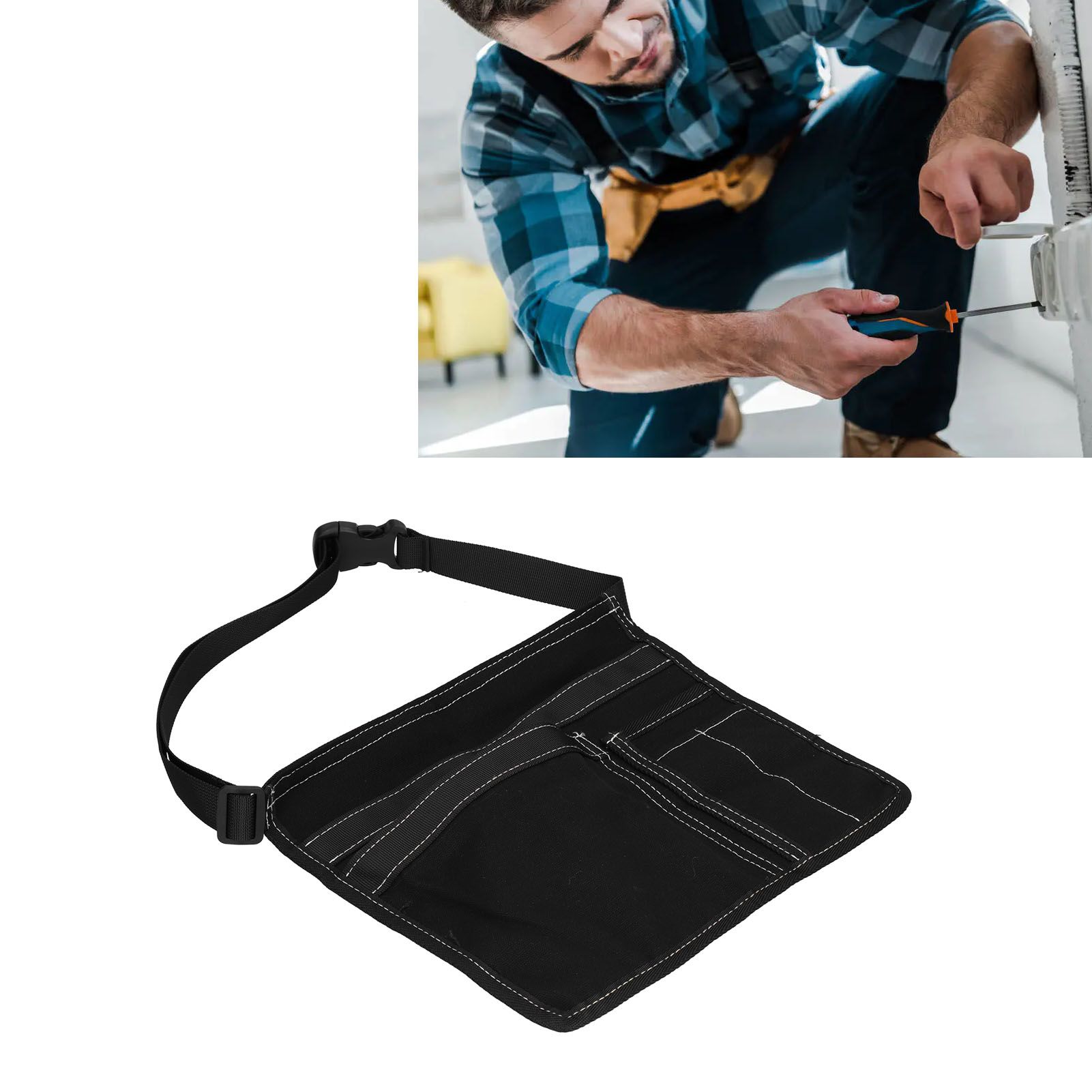 Tool Waist Bag Lightweight Multi Pocket Oxford Cloth Waist Tool Pouch for view 12