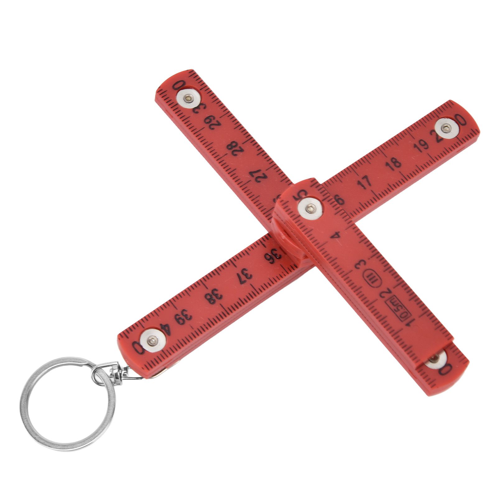 2Pcs ABS Folding Ruler Portable 0.5m Foldable Ruler with Key Ring for view 2