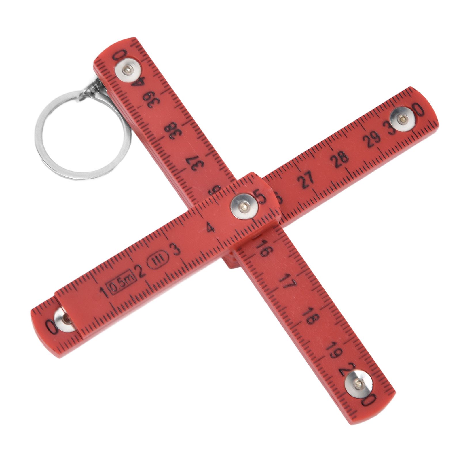 2Pcs ABS Folding Ruler Portable 0.5m Foldable Ruler with Key Ring for view 5