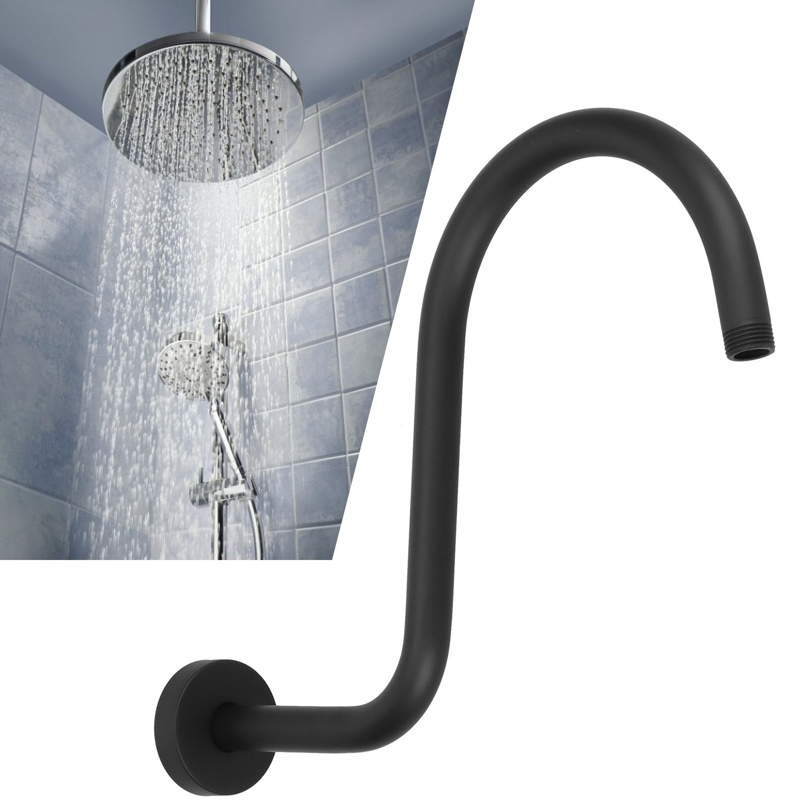 Shower Arm S Shape Gooseneck Stainless Steel Shower Head Extension Arm view 12