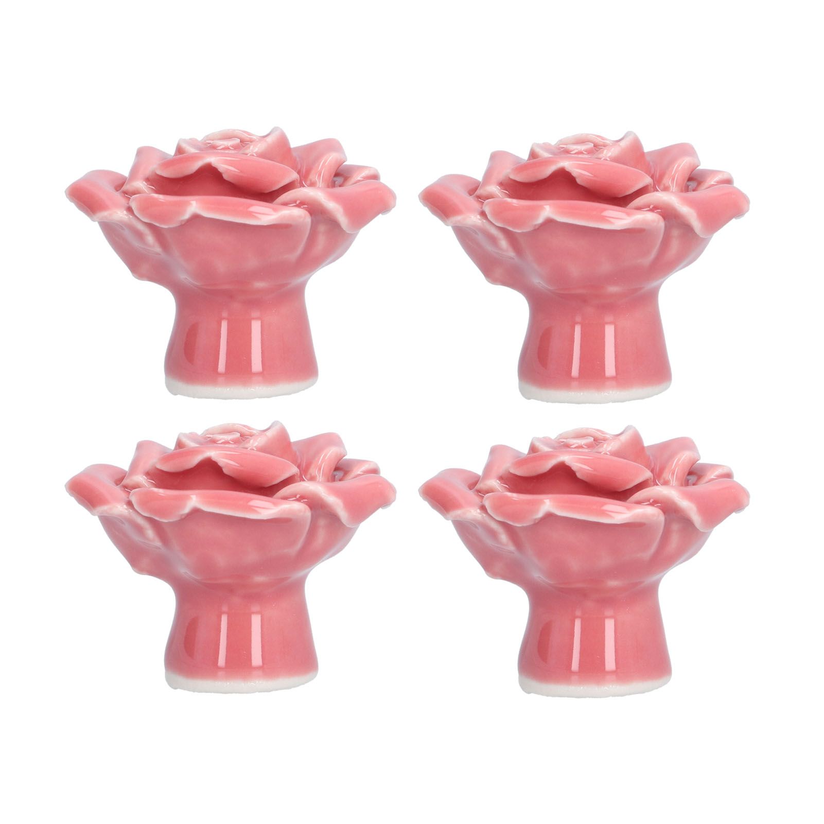 4 Set Rose Shaped Handle Modern Ceramic Cabinet Knob for Home Living Room view 7