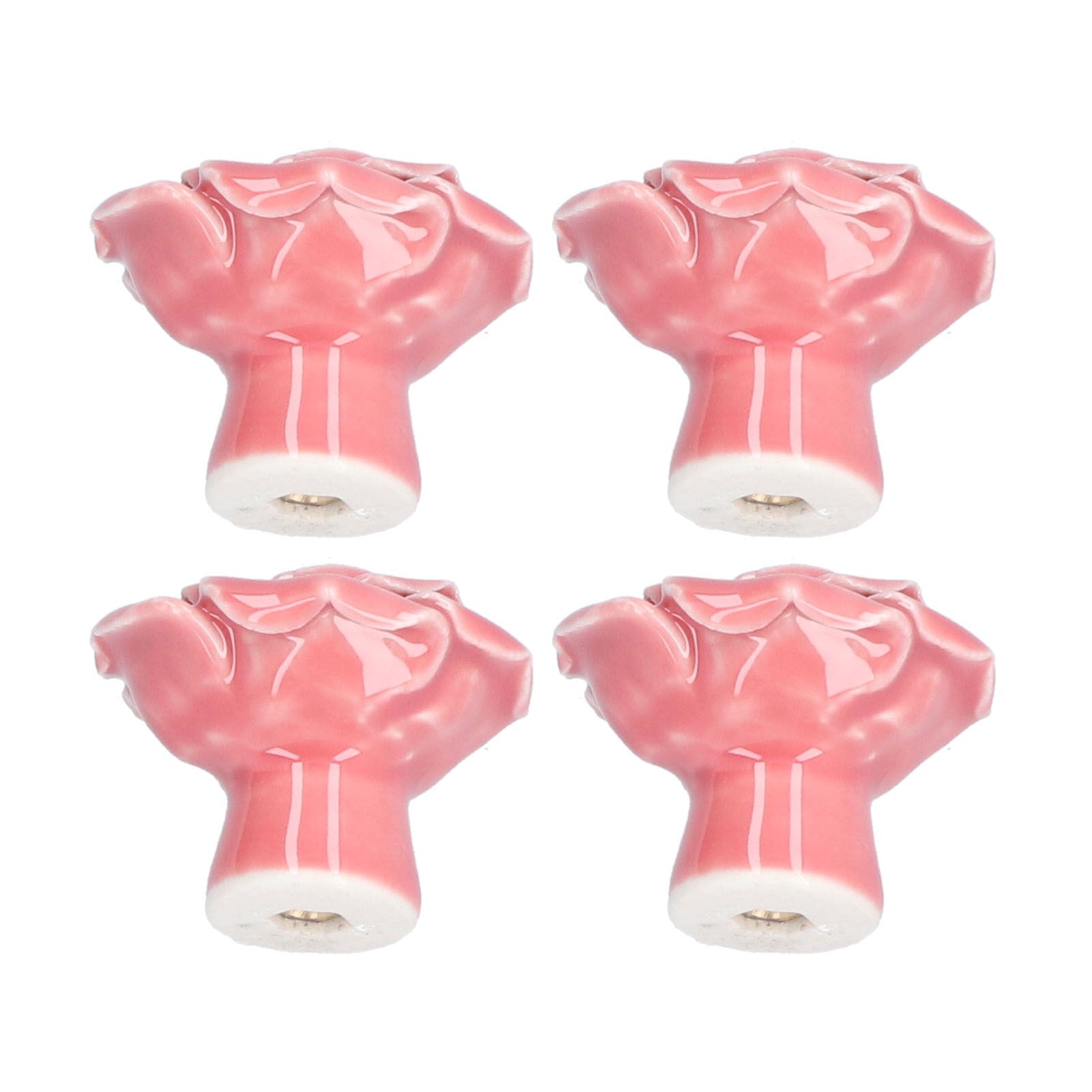 4 Set Rose Shaped Handle Modern Ceramic Cabinet Knob for Home Living Room view 10