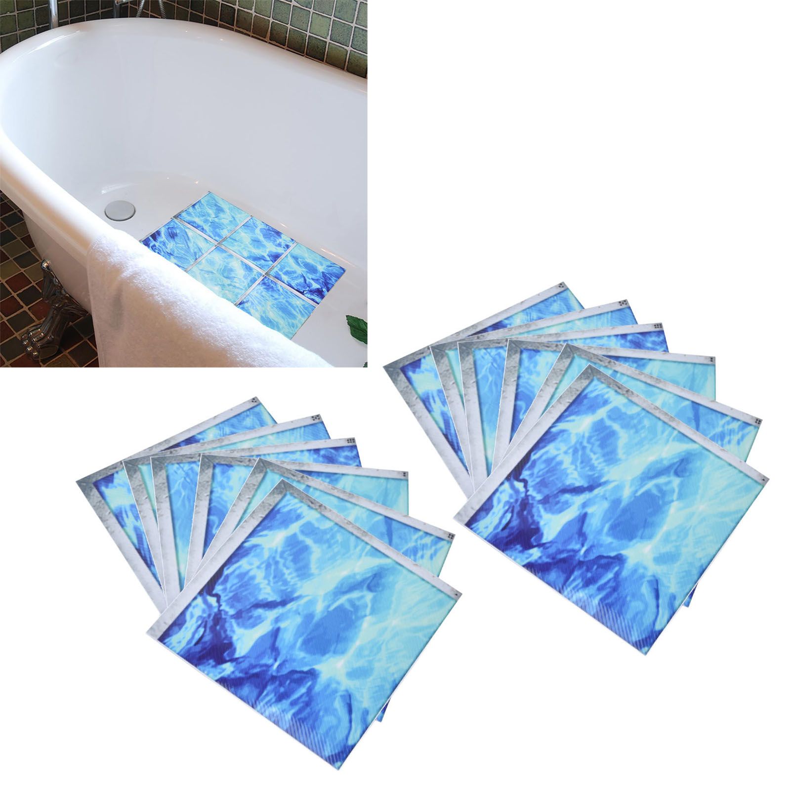 2Set 3D Bathtub Sticker Waterproof Antislip Bath Tub Sticker Self Adhesive PVC view 11