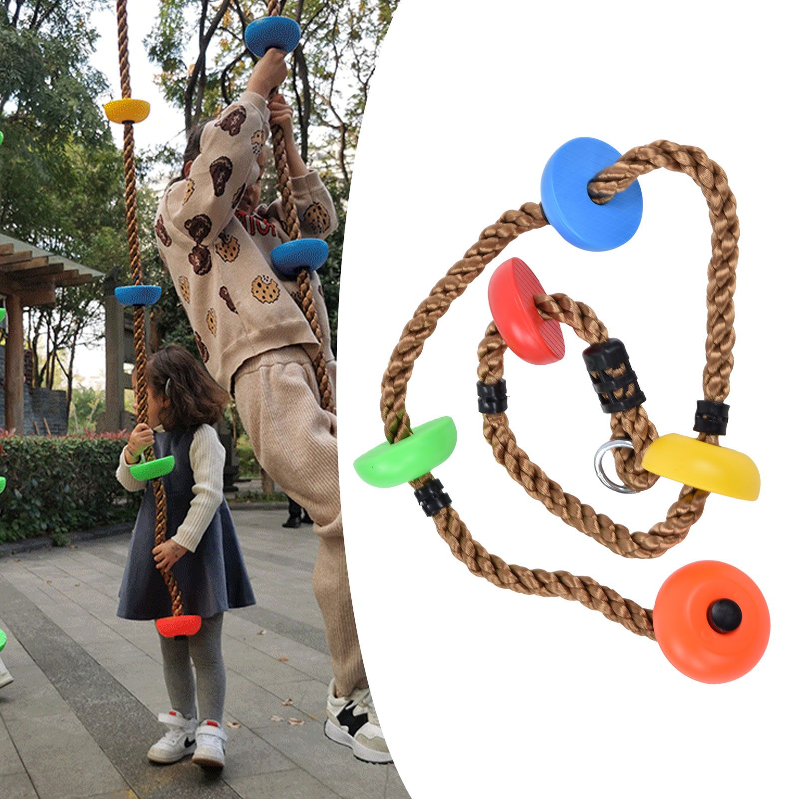 194cm Disc Swing Rope Plastic Multicolor Platforms for Children Balconies view 11