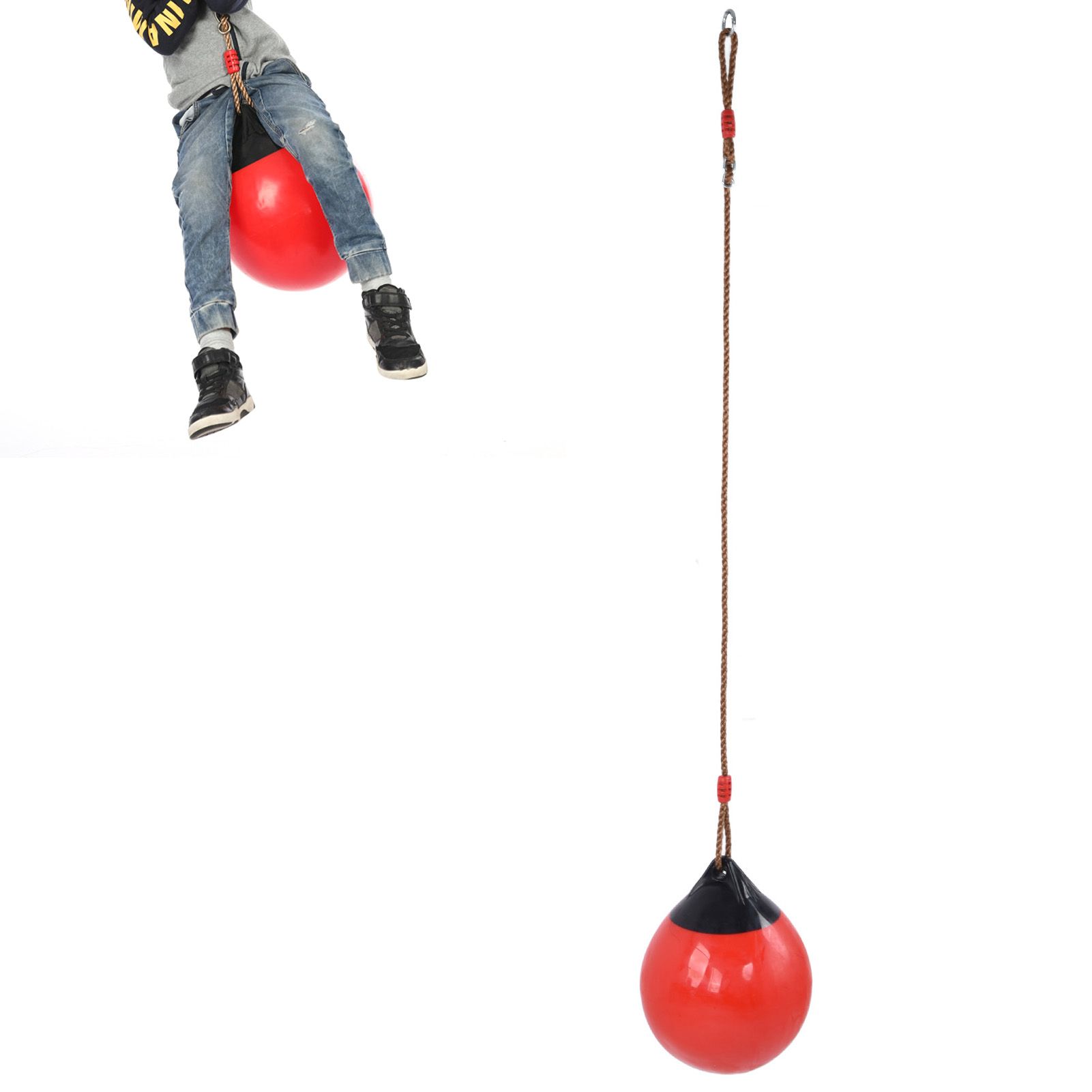 Inflatable Ball Swing Seat 29cm/11.4in Red Small with Hanging Rope Chain for view 11