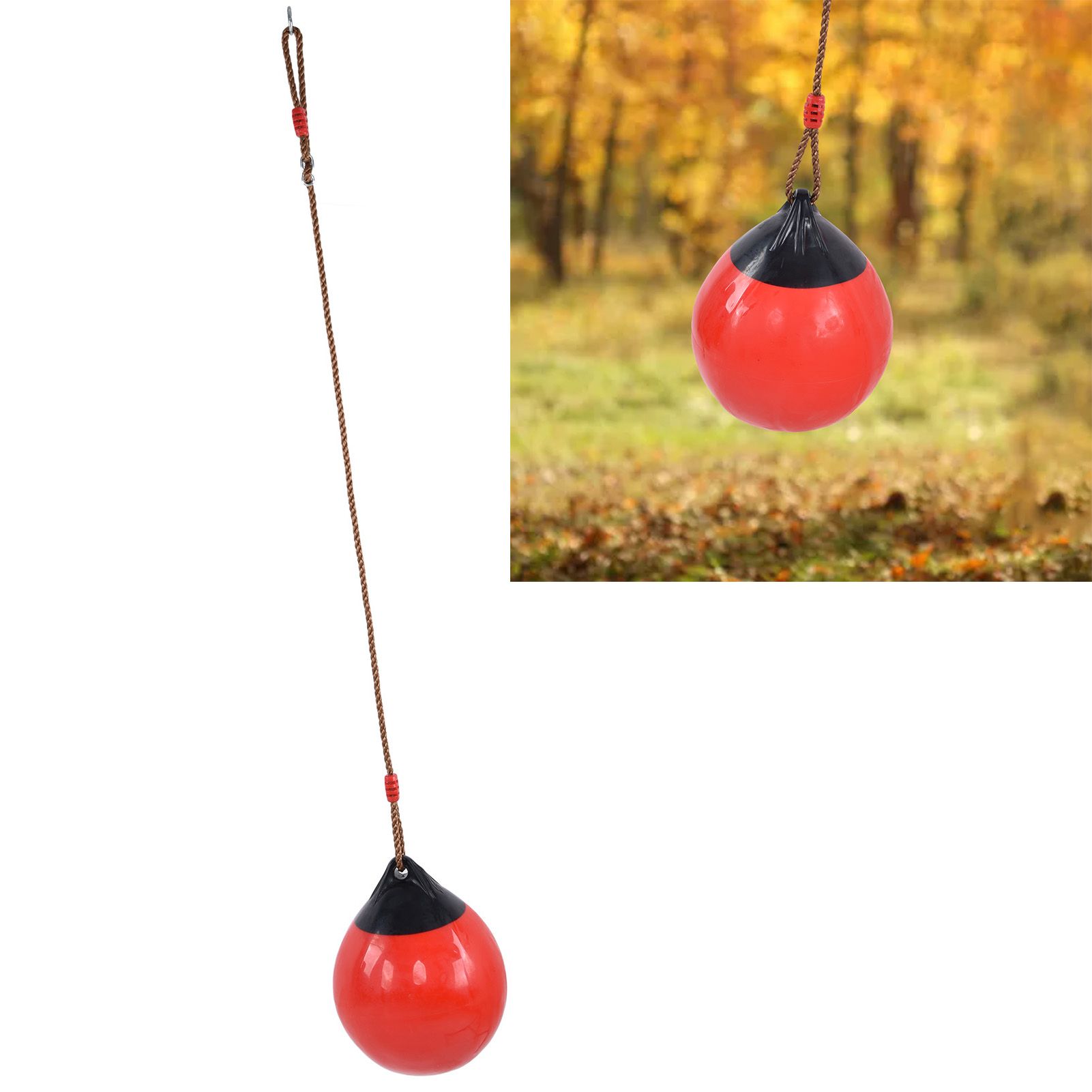 Inflatable Ball Swing Seat 29cm/11.4in Red Small with Hanging Rope Chain for view 12