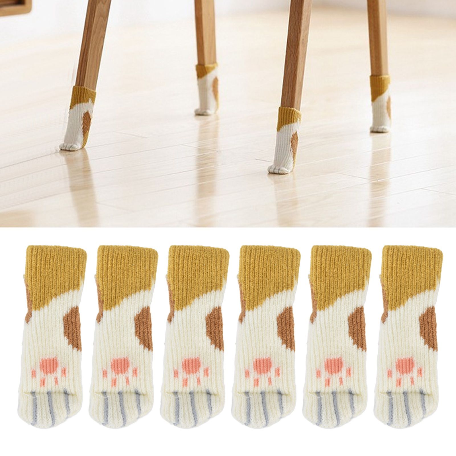20pcs Furniture Leg Covers High Elastic Knitted Chair Leg Floor Protectors for view 12