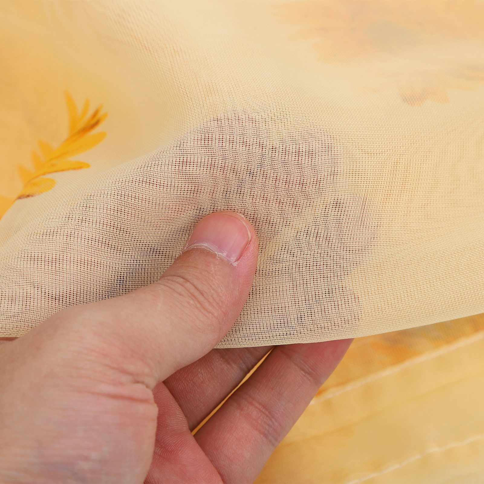 Sheer Curtain Sunflower Pattern Transparent Balcony Window Curtains Decor for view 14