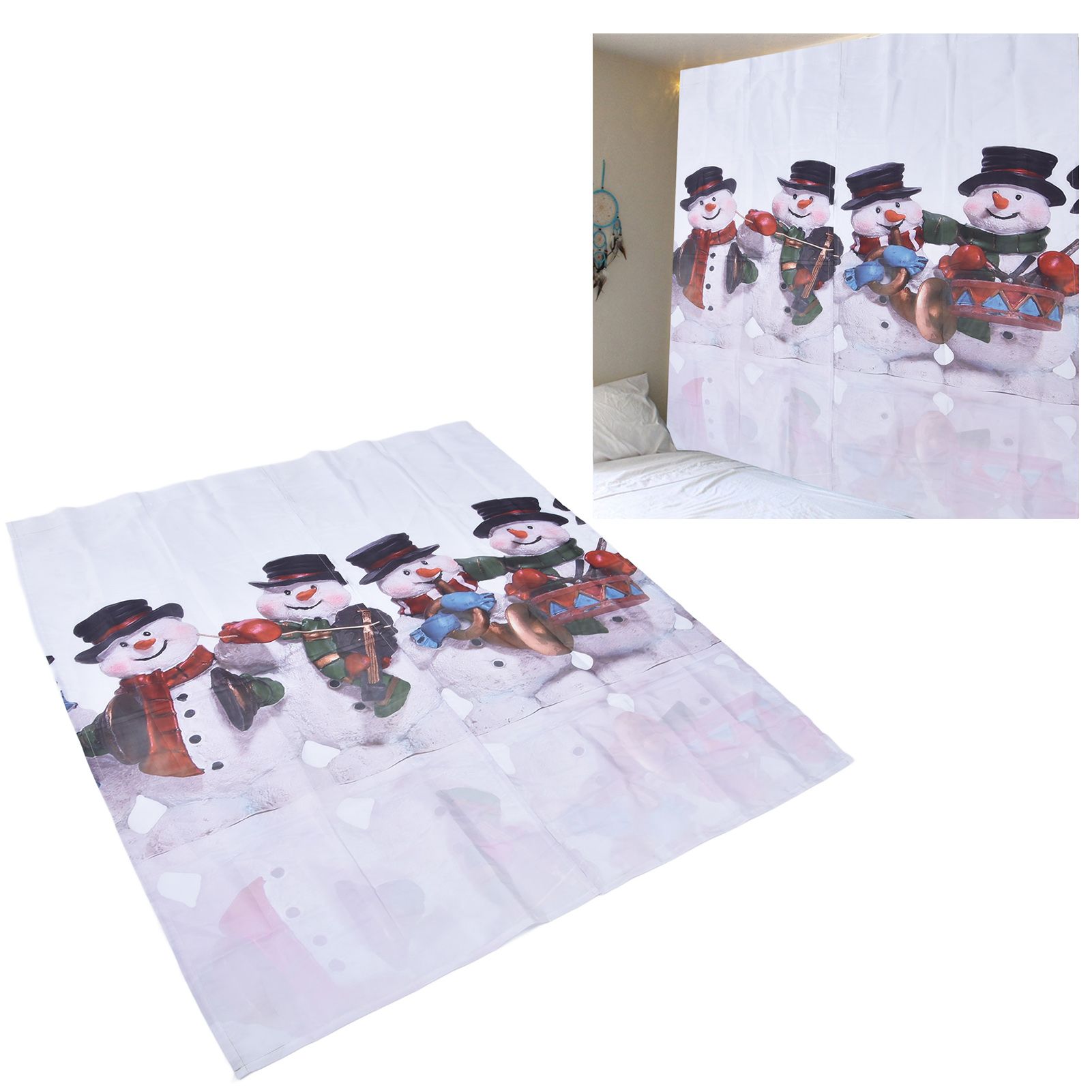 Digital Printing Blackout Curtain Snowman Pattern Blind Shade Window Drapes view 11