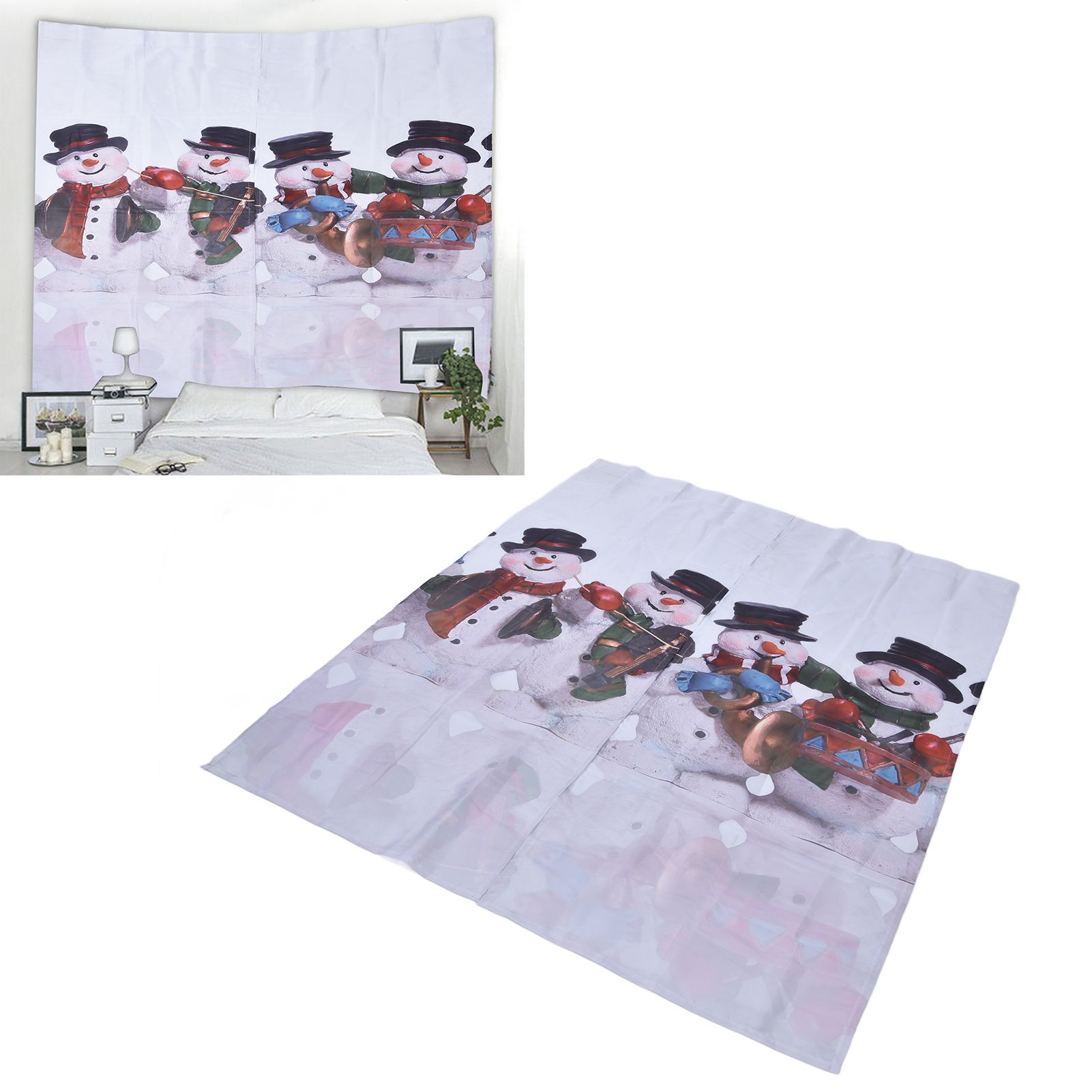 Digital Printing Blackout Curtain Snowman Pattern Blind Shade Window Drapes view 12