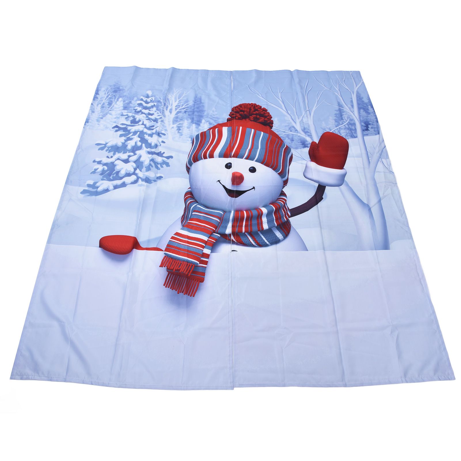 Digital Printing Blackout Curtain Snowman Pattern Blind Shade Window Drapes view 4